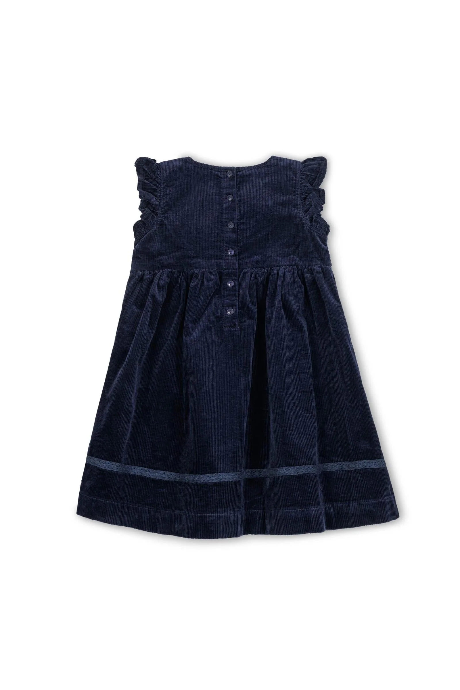 Hope & Henry Organic Cotton Flutter Jumper Dress, Navy, Toddler & Kids - Image 5