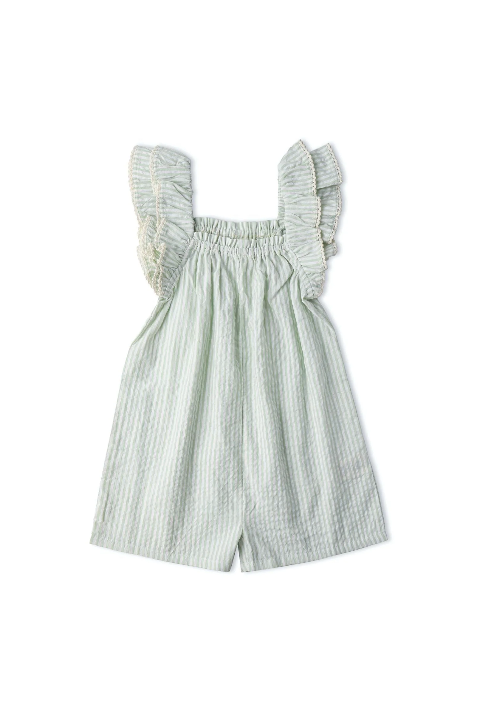 Organic Flutter Jumpsuit - Basil Stripes - Image 2