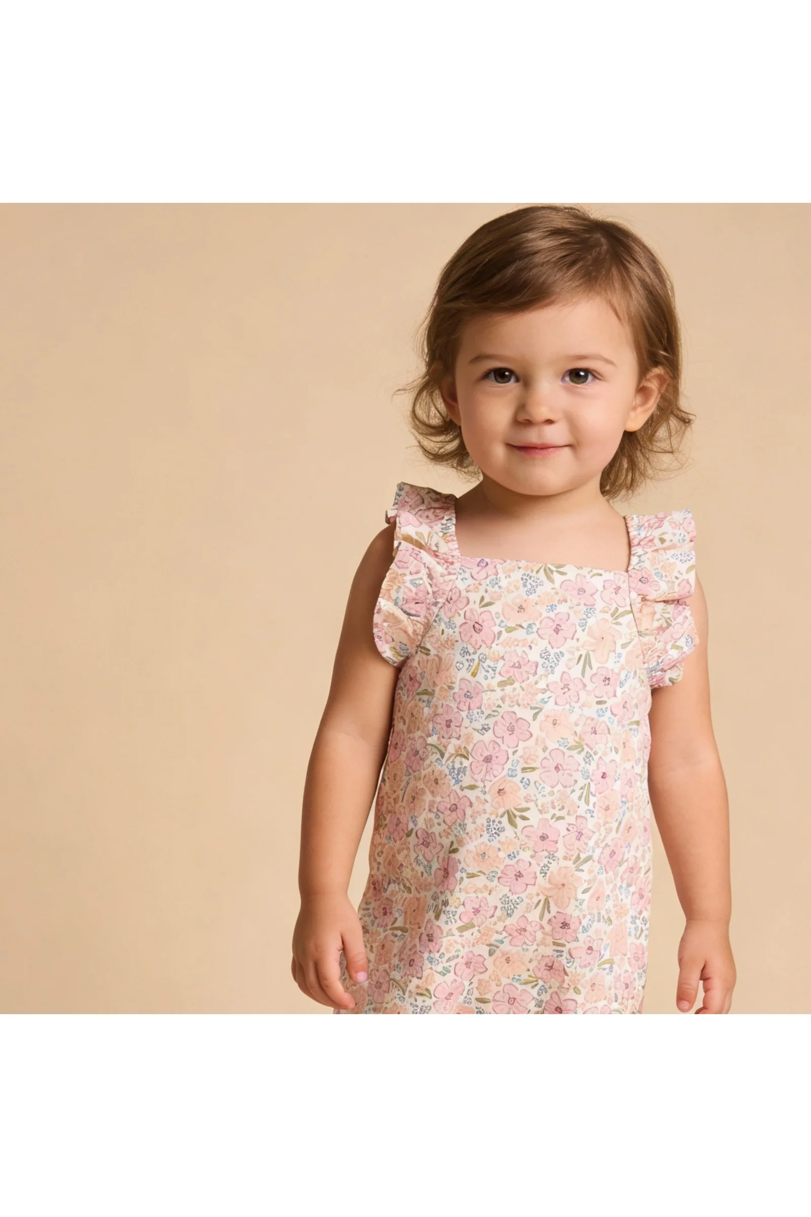 Organic Flutter Romper - Peony - Image 3