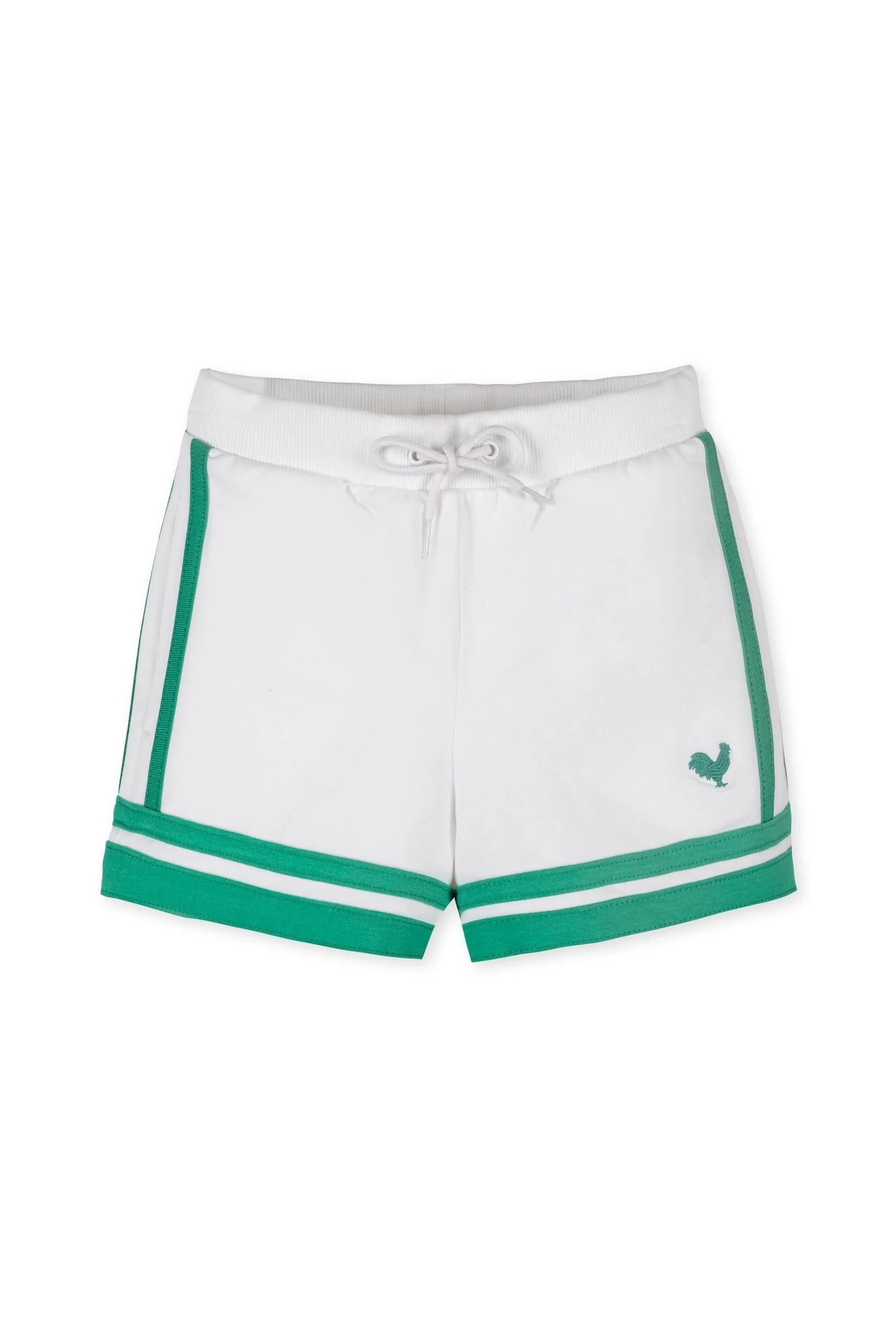 Hope & Henry Organic Cotton French Terry Shorts for Girls, White, Toddler & Kids - Image 2
