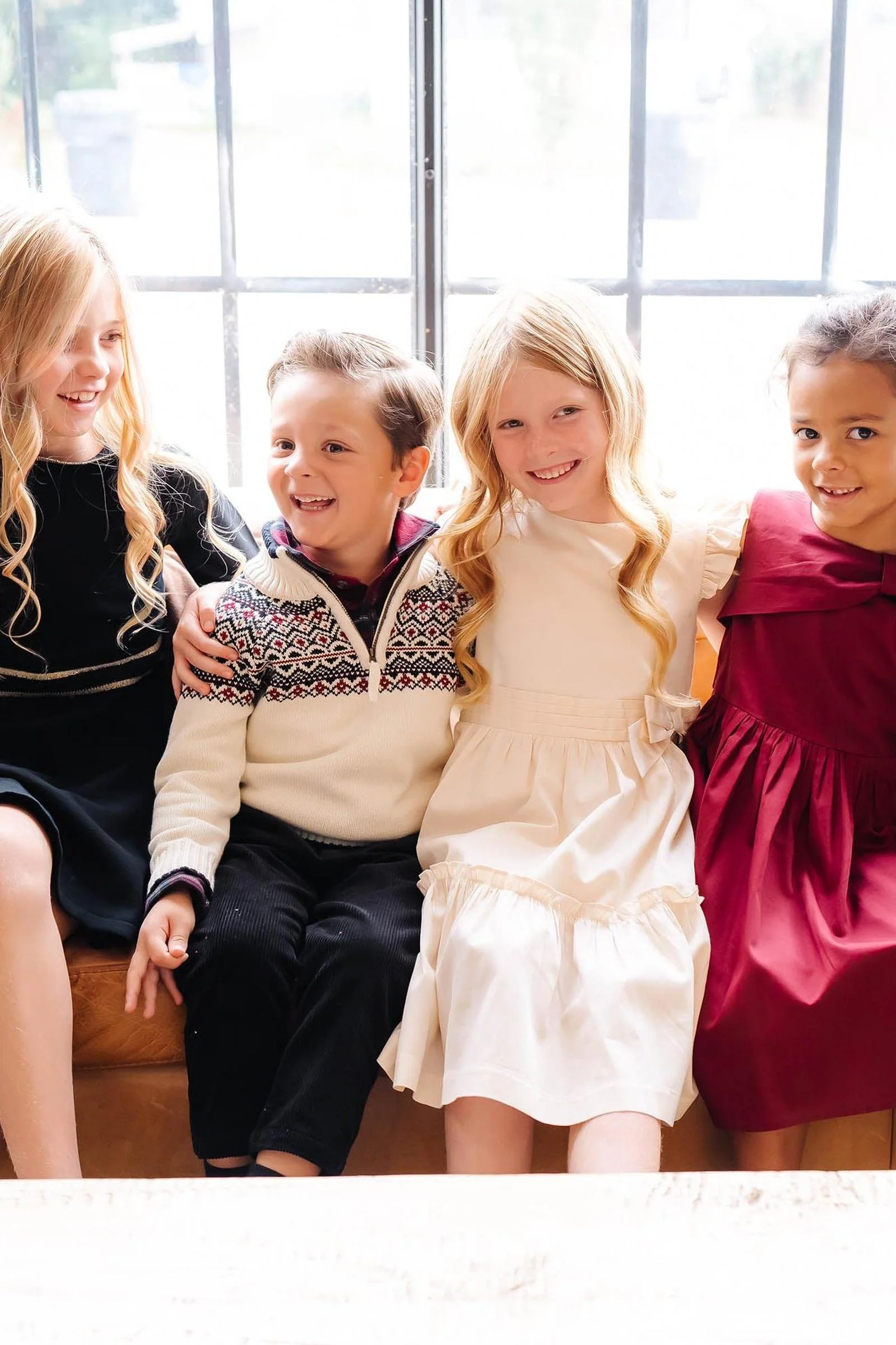 Hope & Henry Organic Cotton Gold Tipped Sweater Dress for Girls, Black, Toddler & Kids - Image 4