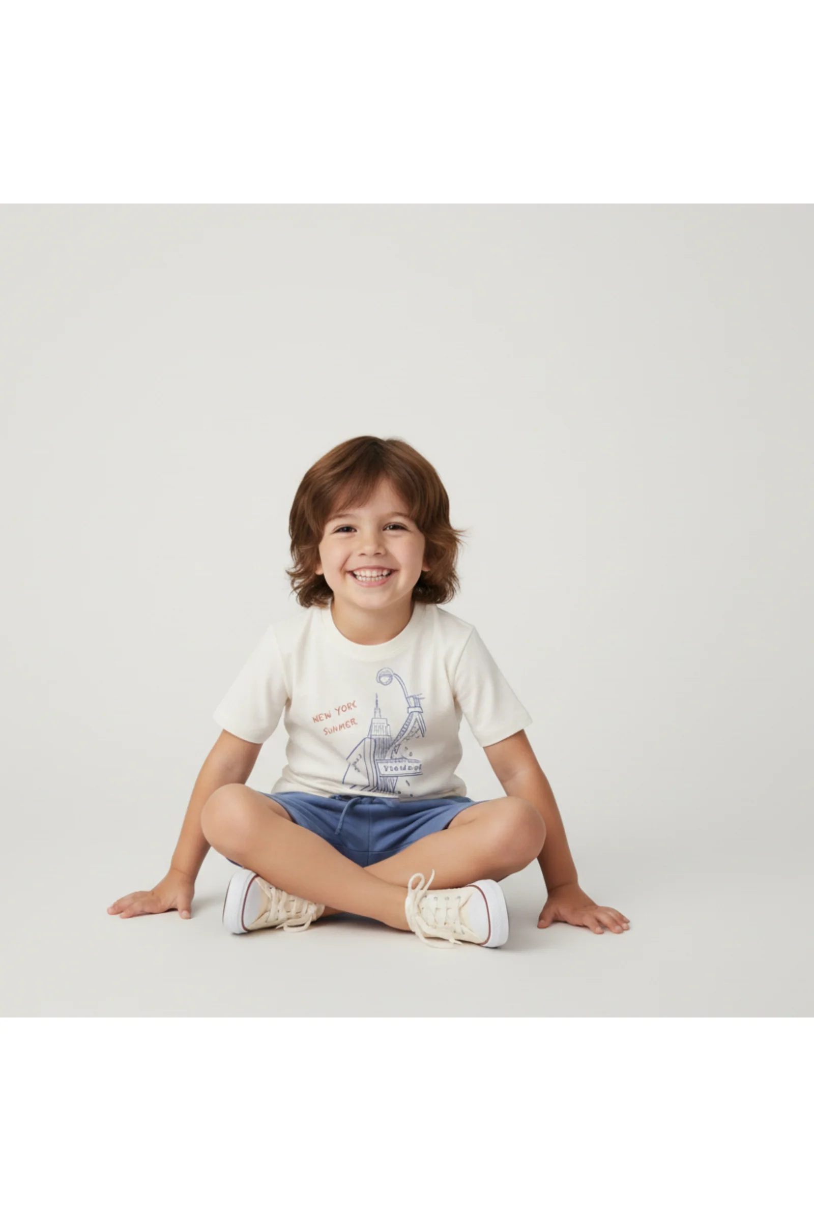Organic Graphic Tee & Shorts Set - New York - Image 3