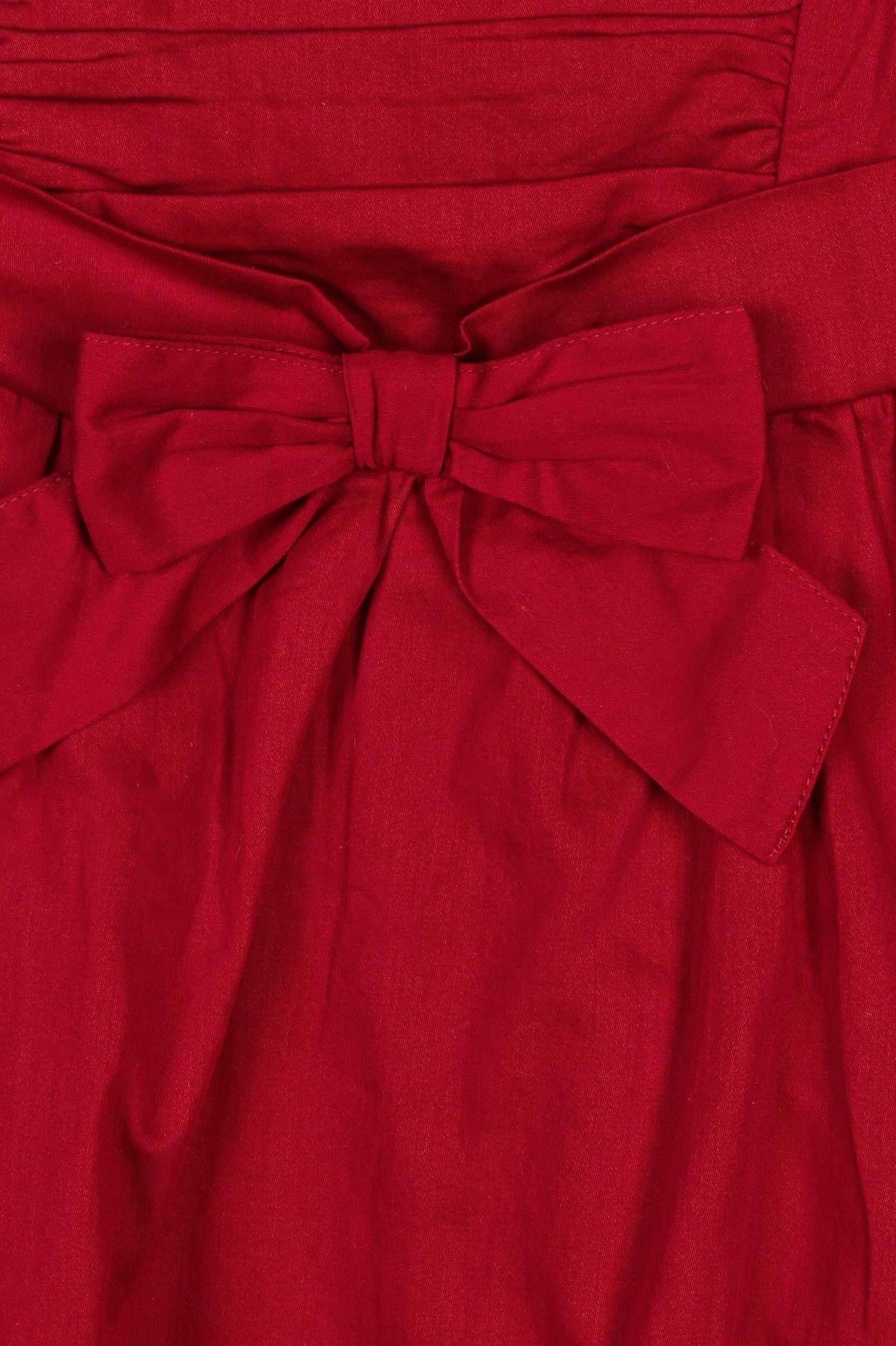 Hope & Henry Organic Cotton High Low Sateen Dress for Girls, Red, Sizes 2T-12 - Image 4
