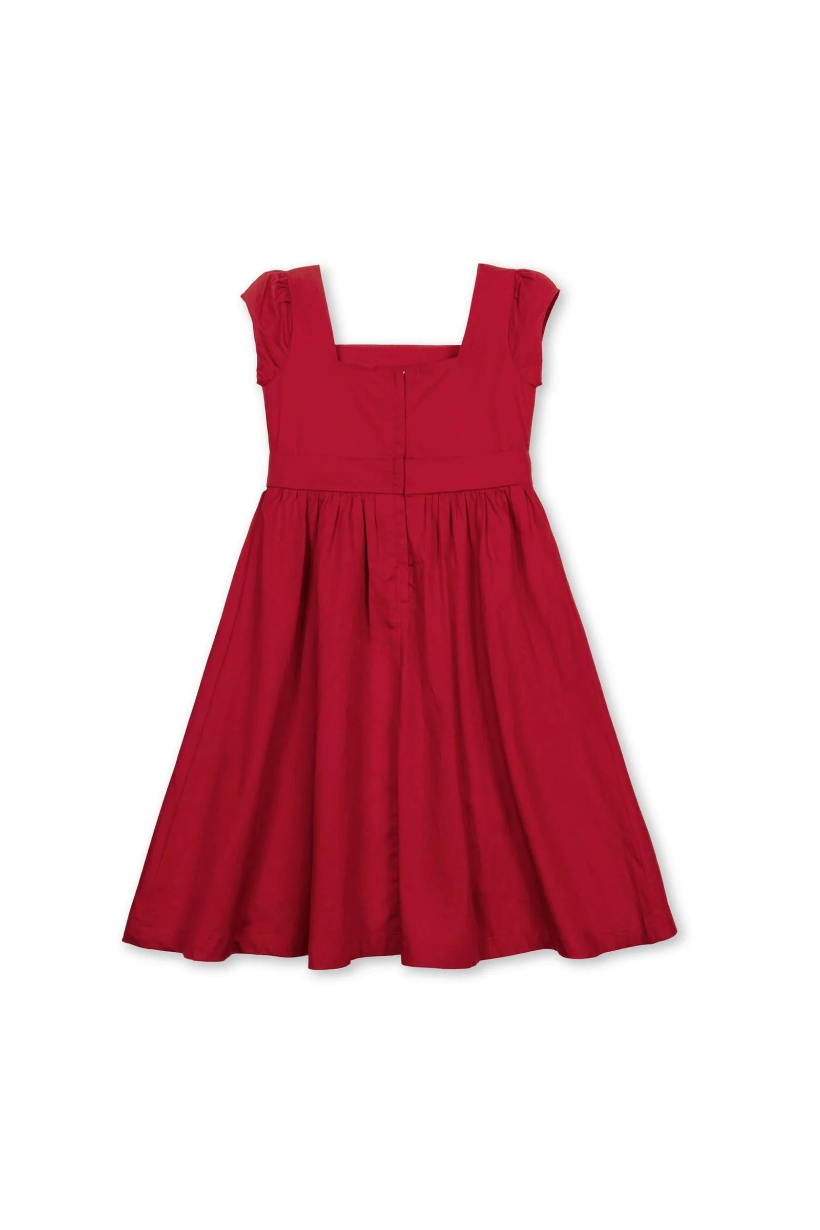 Hope & Henry Organic Cotton High Low Sateen Dress for Girls, Red, Sizes 2T-12 - Image 5