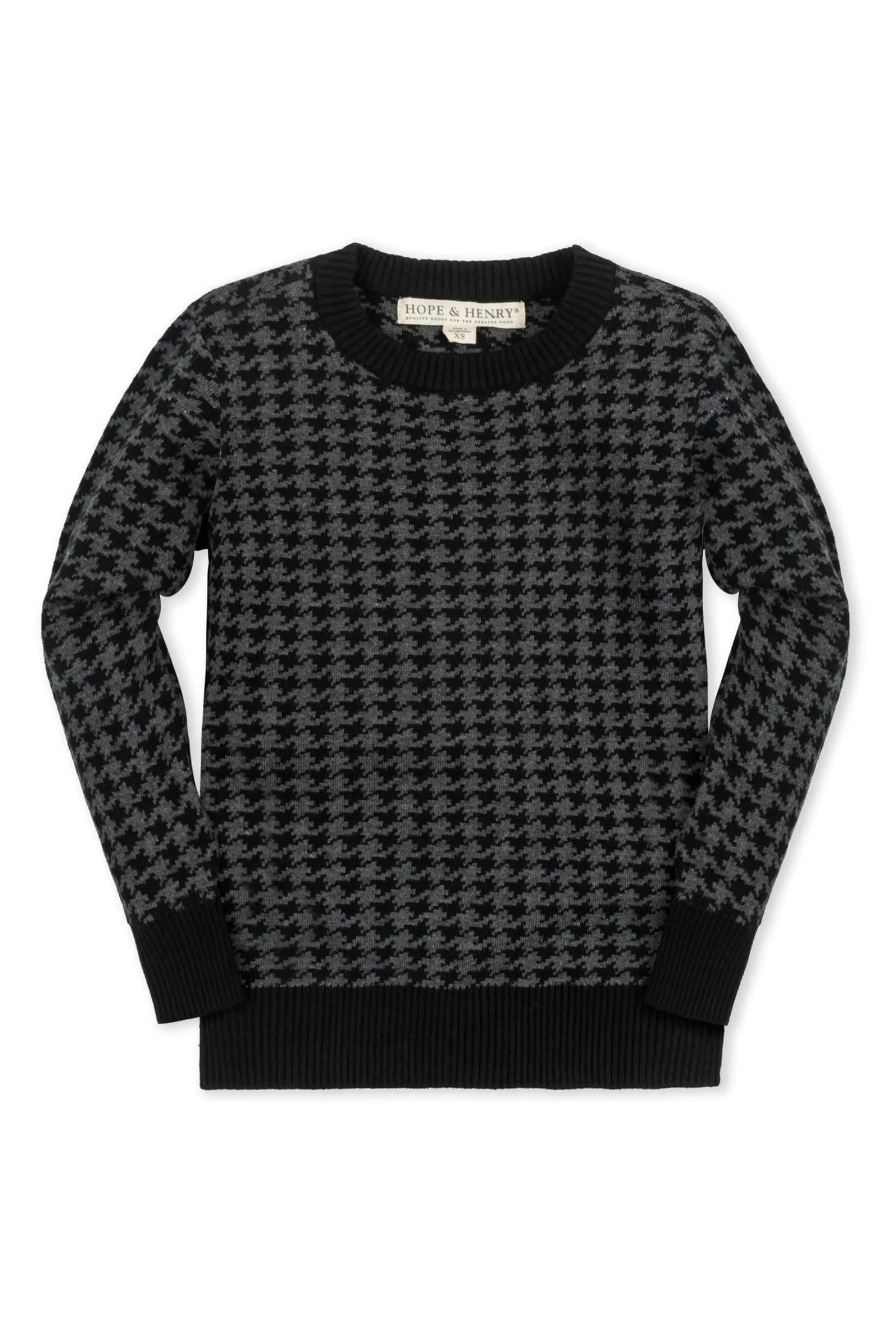 Hope & Henry Organic Cotton Intarsia Crew Neck Sweater for Boys, Charcoal, Baby - Image 2