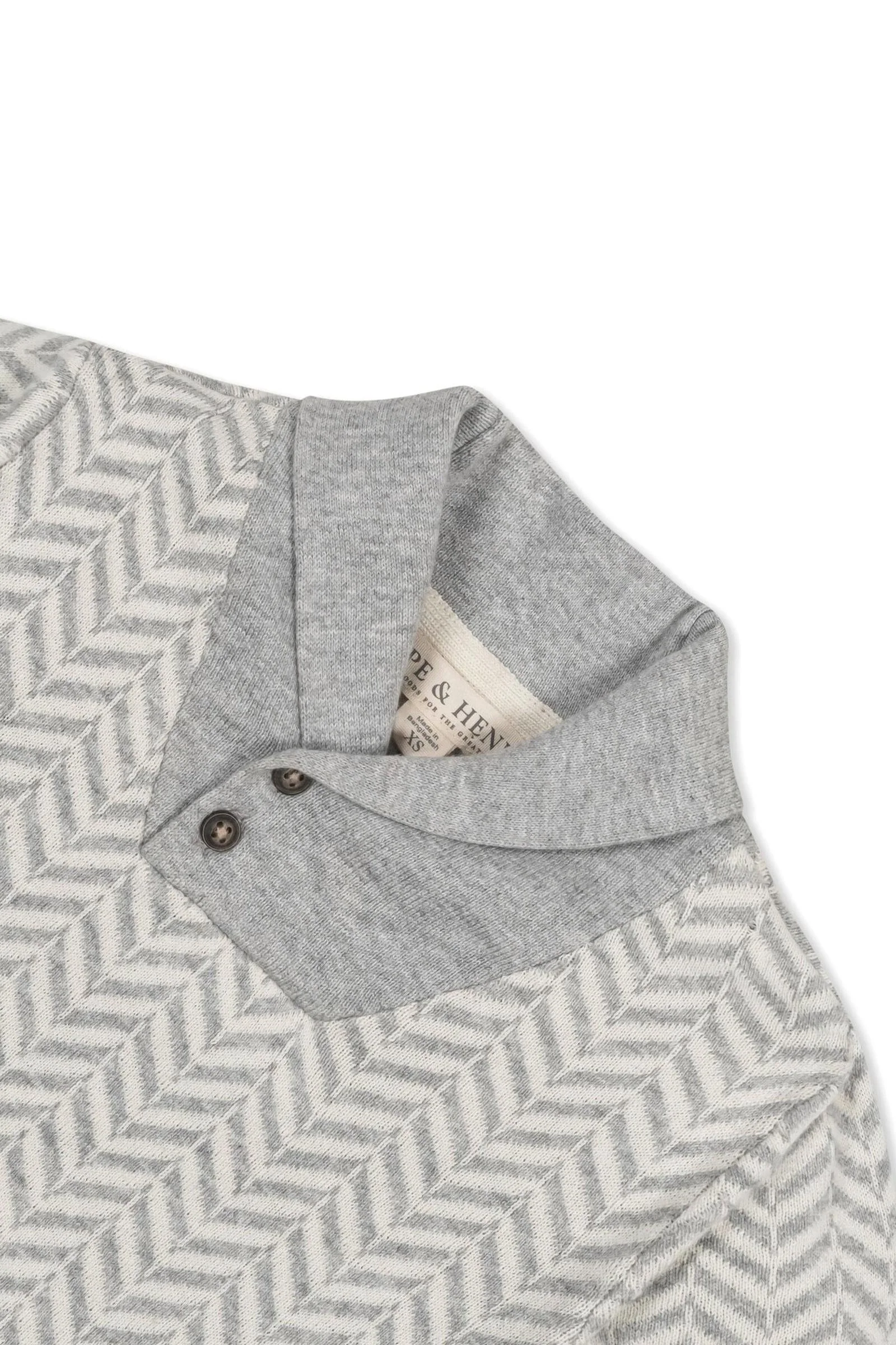 Hope & Henry Organic Cotton Intarsia Shawl Collar Sweater for Boys, Light Gray, Sizes 2T-12 - Image 5