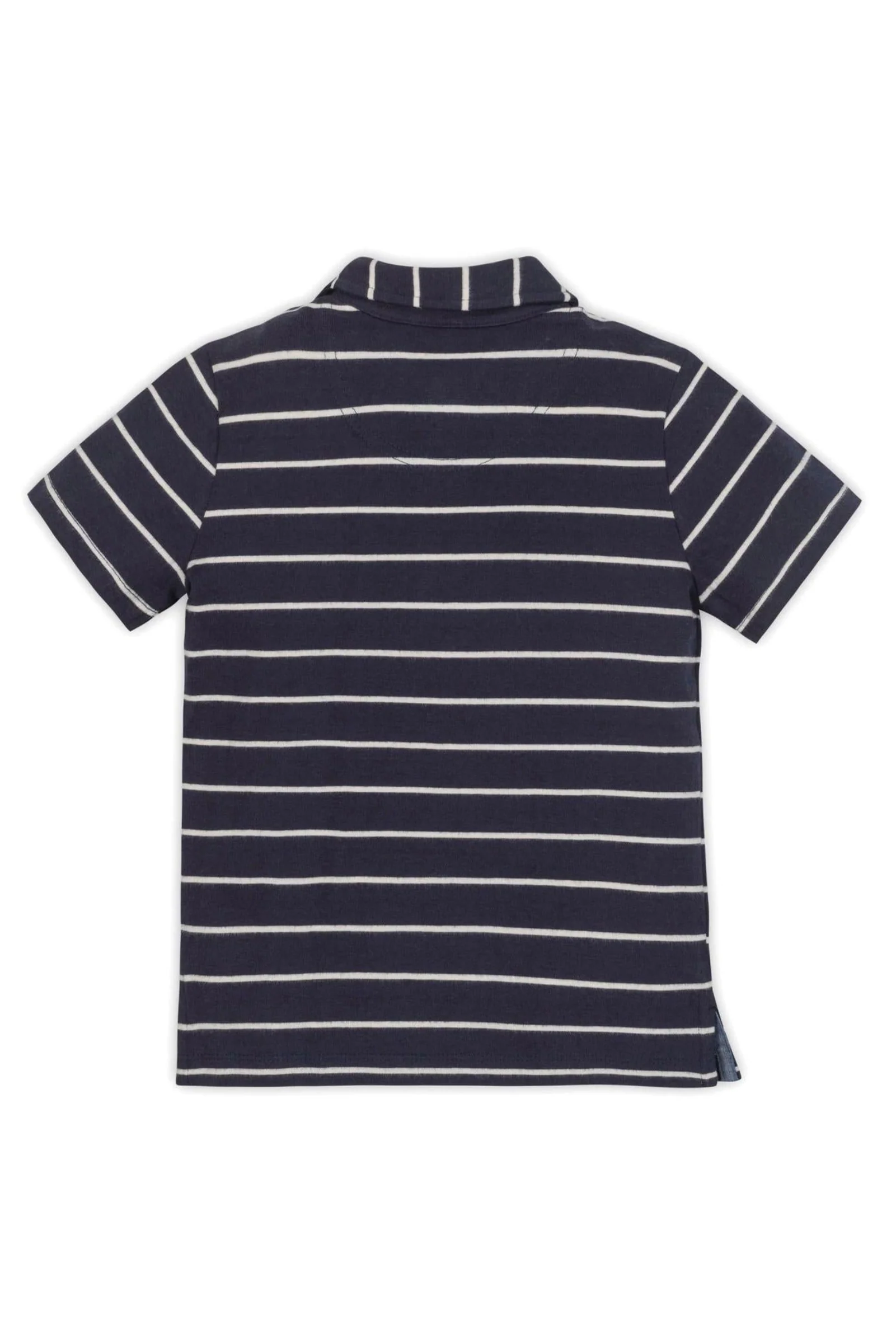 Hope & Henry Organic Cotton Jersey Polo Shirt for Boys, Navy Blue & Stripe, Toddler & Kids - Image 4