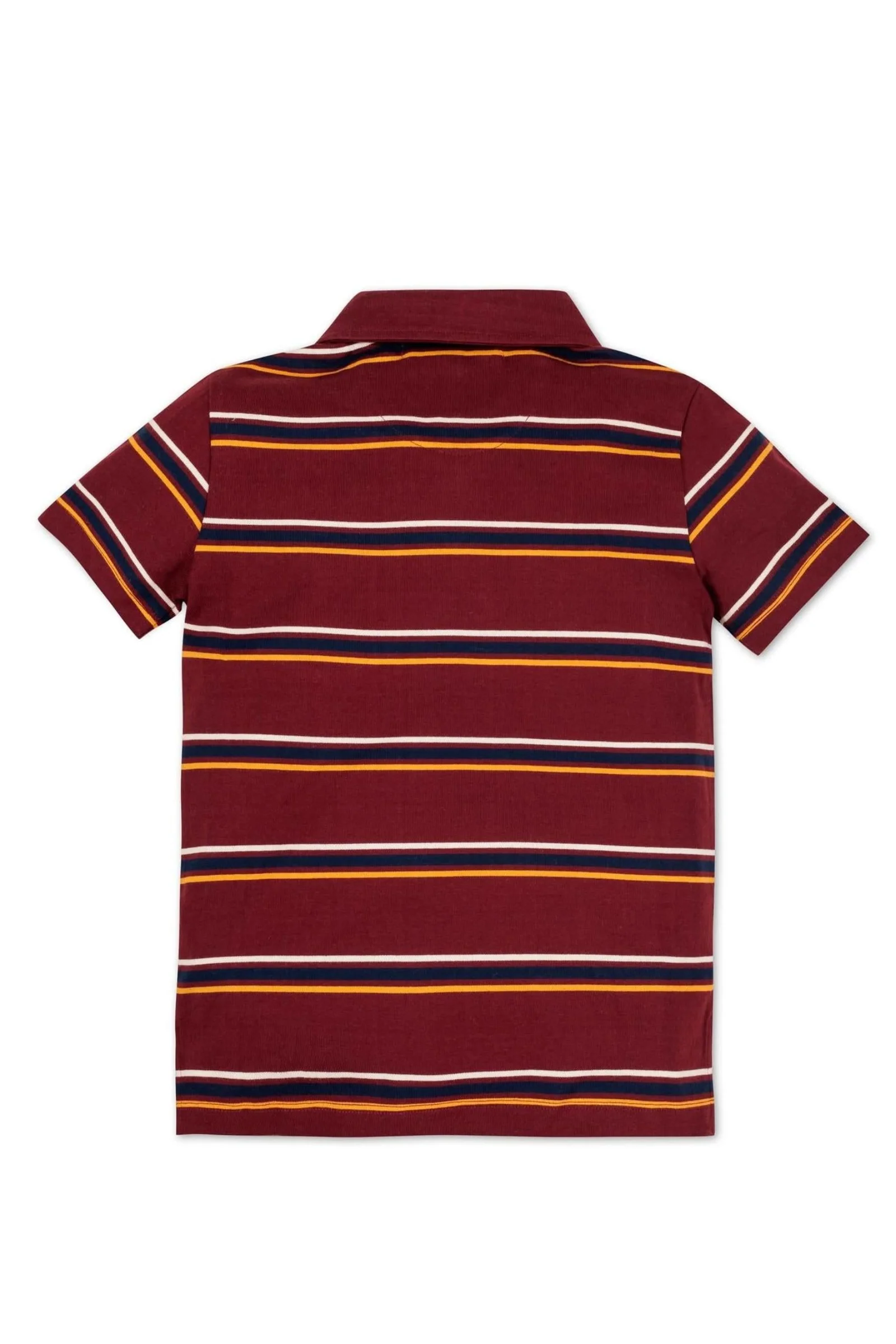 Hope & Henry Organic Cotton Jersey Polo for Boys, Oxblood Stripe, Sizes 2-16 - Image 5