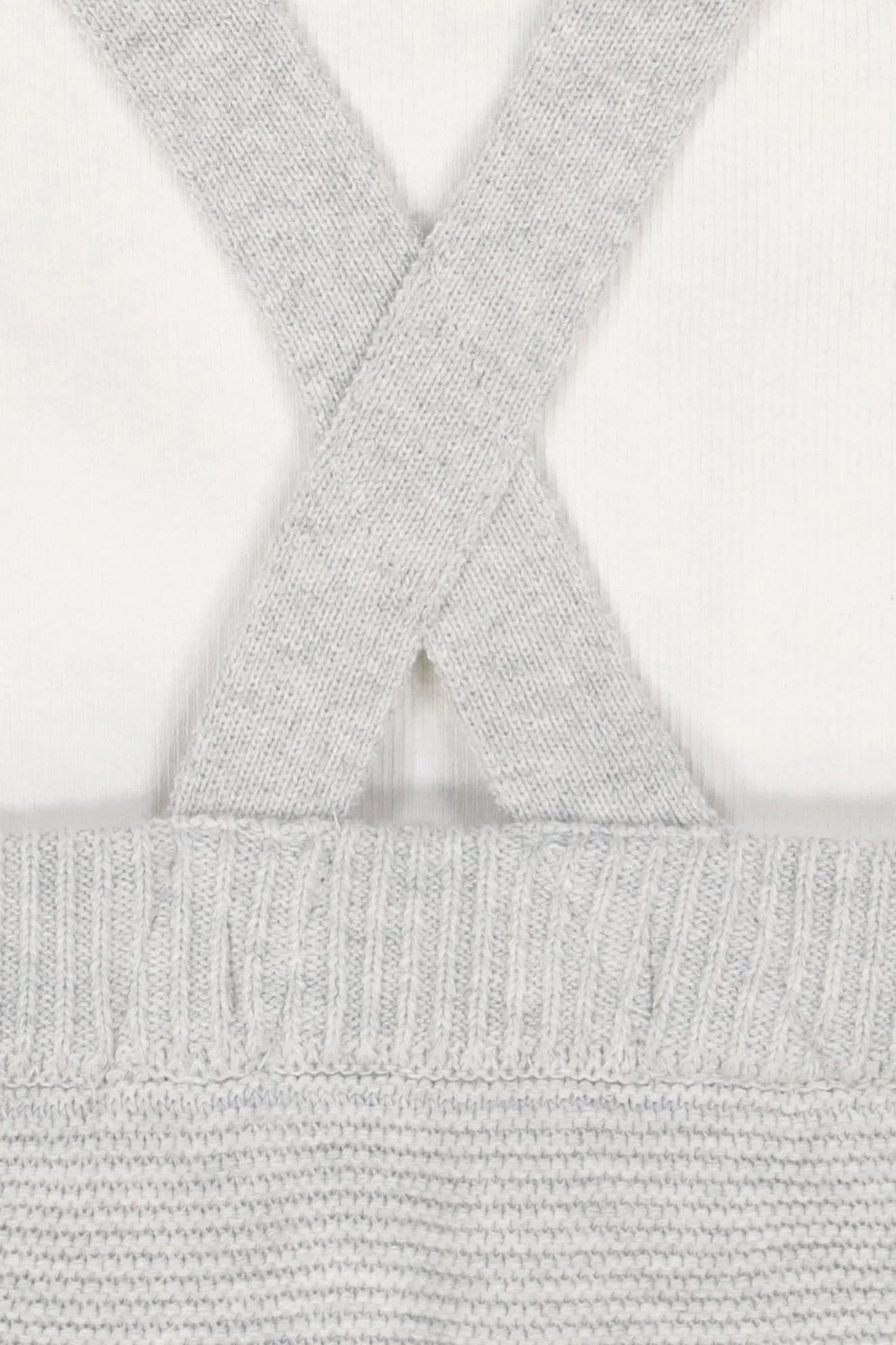 Baby Organic Cotton Knit Bodysuit and Sweater Overall Set, Soft White and Light Gray Heather - Image 4