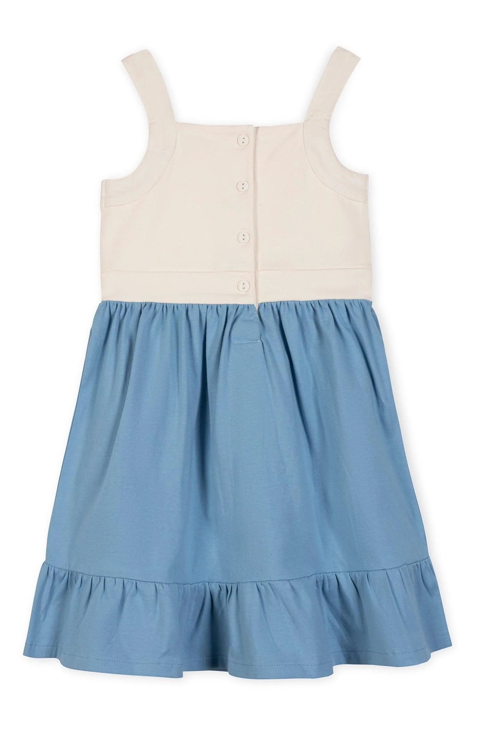 Organic Cotton Knit Tank Sundress with Flounce, Bluebell & Cream, Toddler & Kids - Image 4