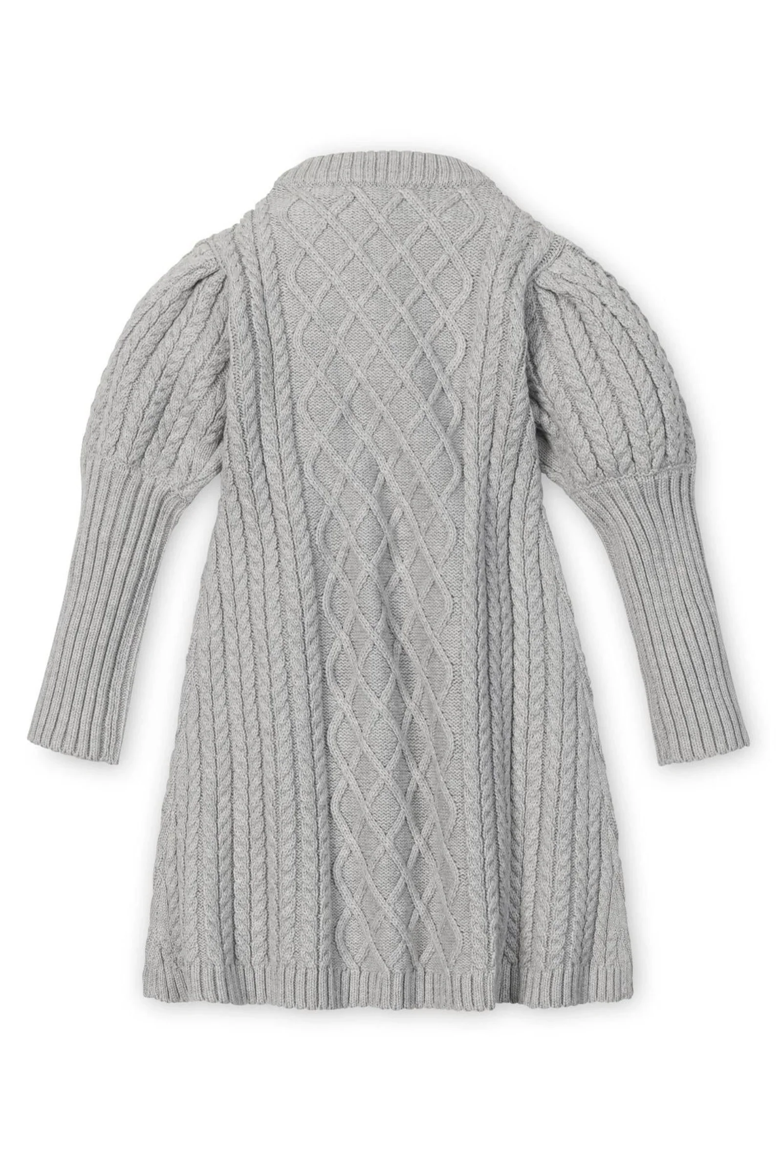 Hope & Henry Grey Organic Cotton Mock Neck Button Placket Sweater Dress, Baby, Toddler & Kids - Image 4