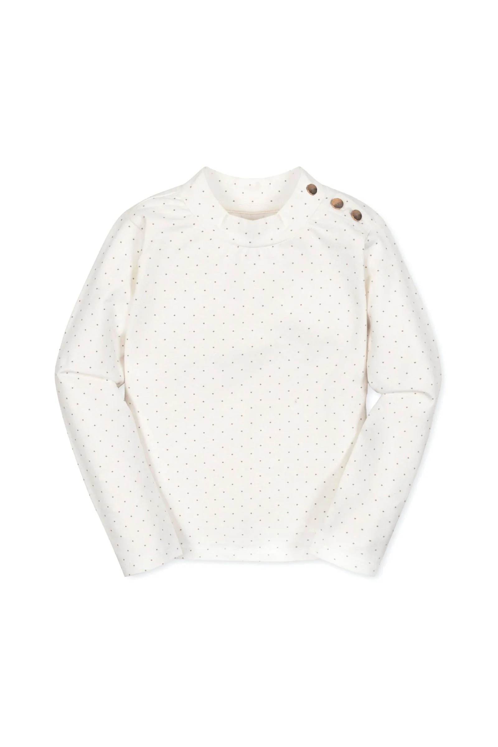 Hope & Henry Organic Cotton Mock Neck Knit Top for Girls, Soft White, Toddler & Kids - Image 2