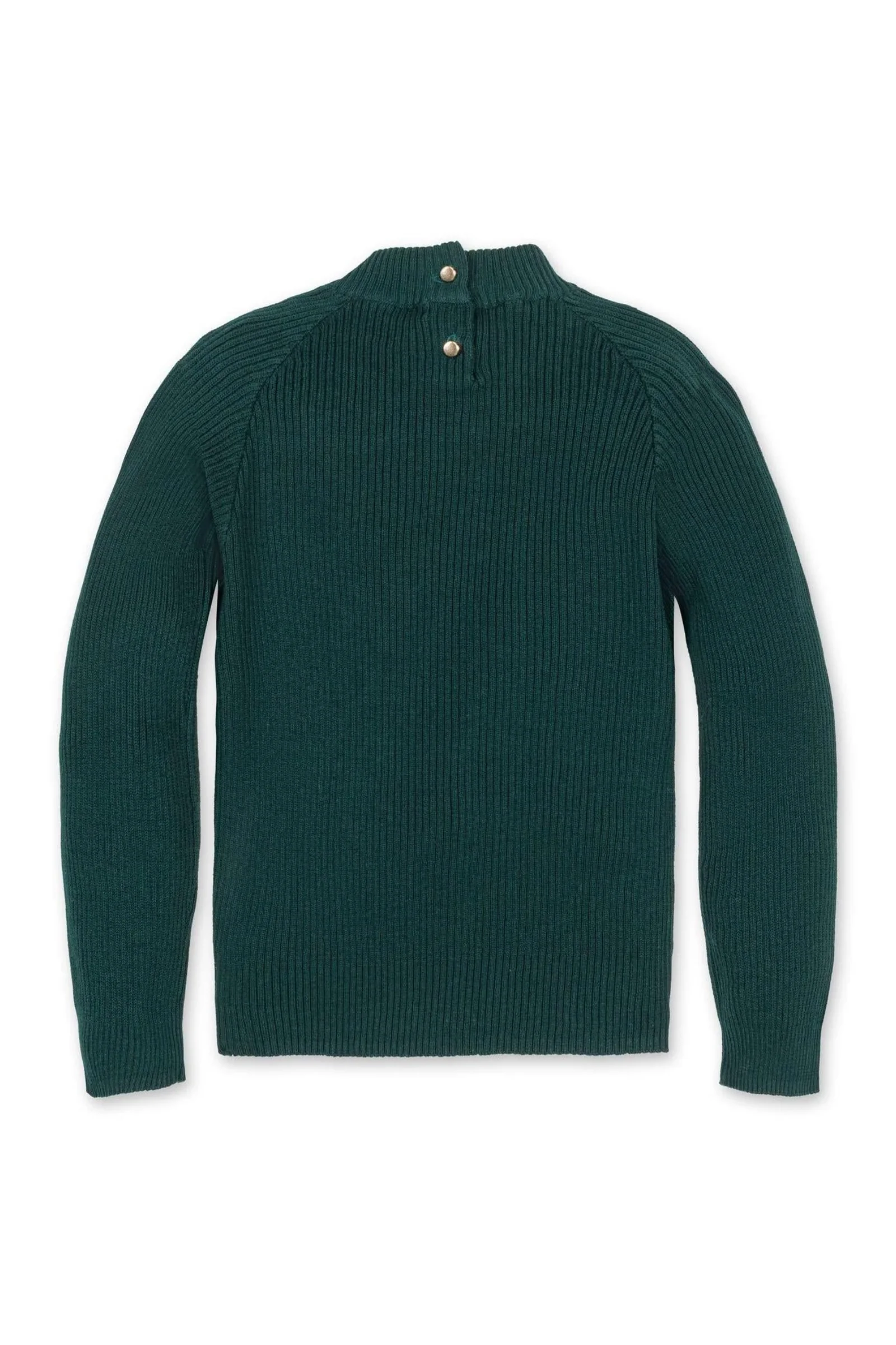 Hope & Henry Organic Cotton Mock Neck Rosette Sweater for Girls, Green, Toddler & Kids - Image 5