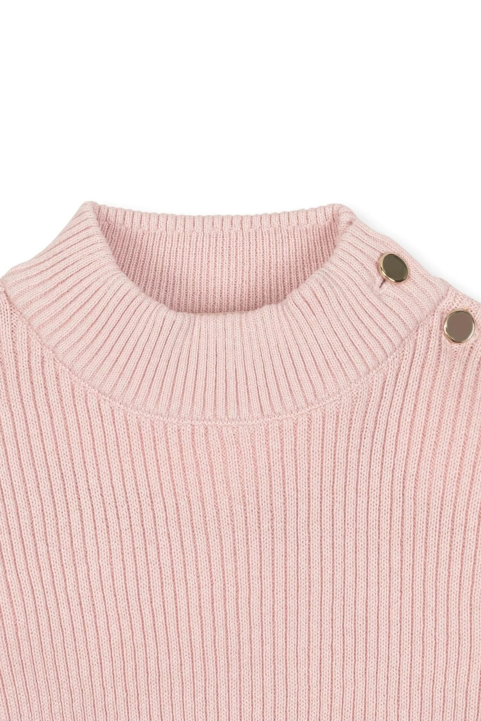 Hope & Henry Organic Cotton Mock Neck Sweater for Girls, Pink, Toddler & Kids - Image 3