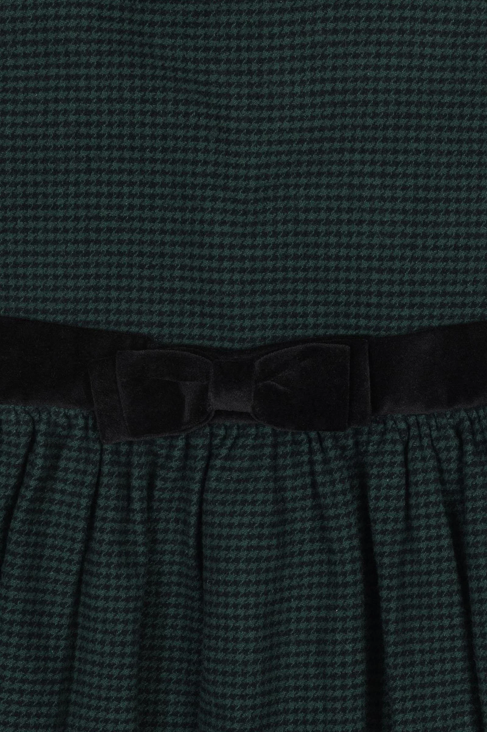Organic Cotton Scottish Houndstooth Party Dress with Peter Pan Collar, Toddler & Kids - Image 3