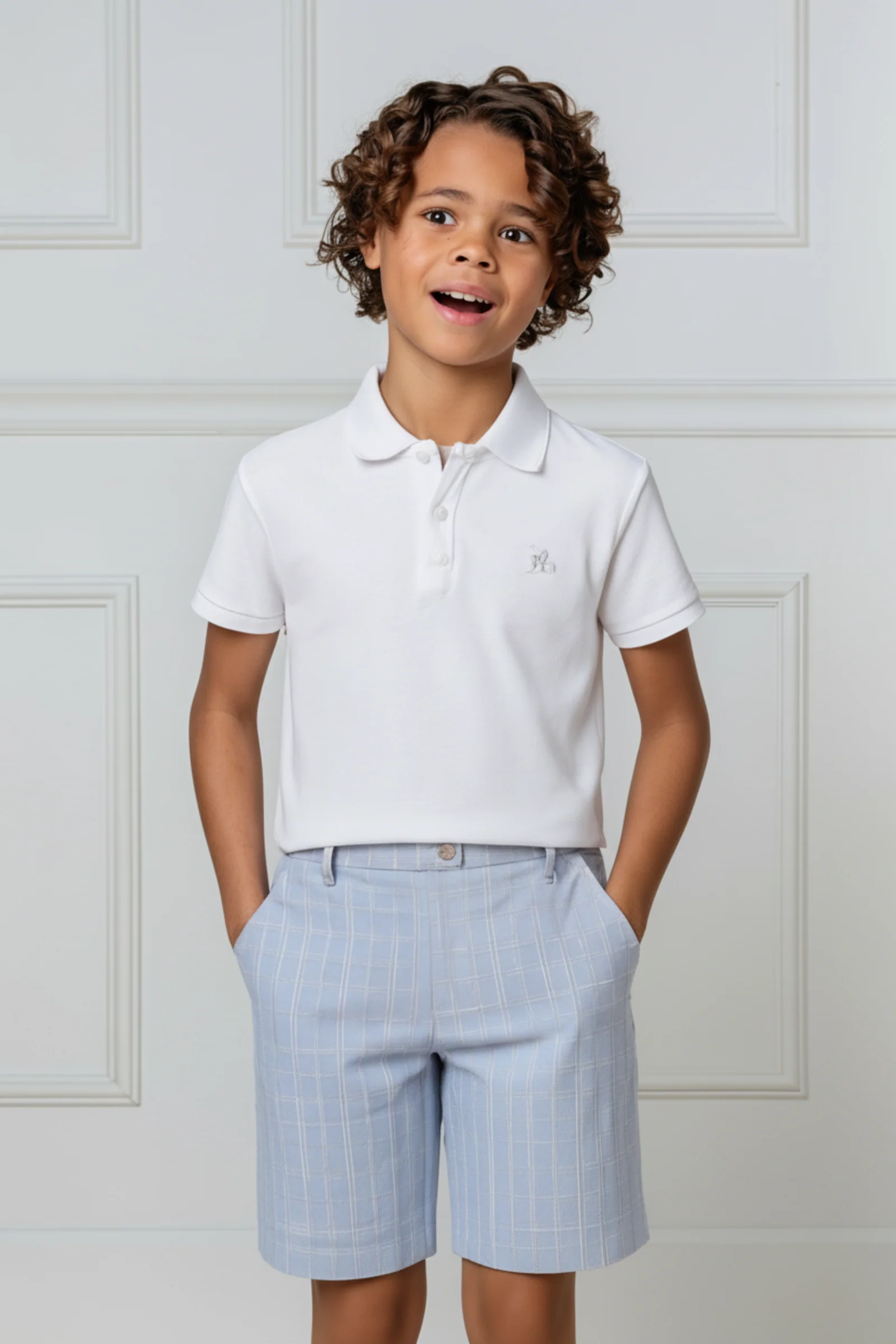 Hope & Henry Organic Cotton Pique Polo Shirt for Boys, White, Toddler & Kids