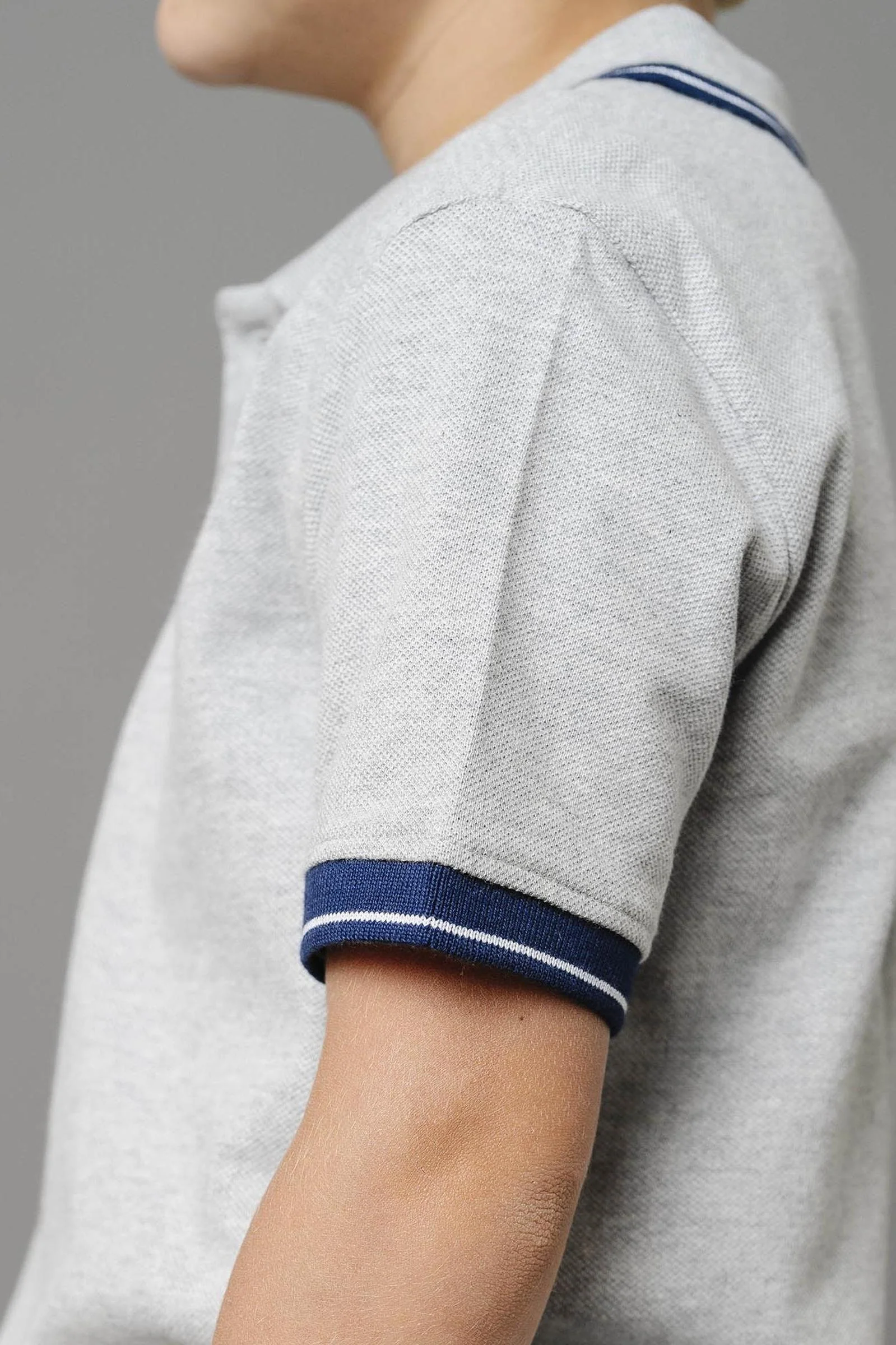 Hope & Henry Organic Cotton Pique Polo, Dark Gray Heather, Toddler & Kids - Image 3