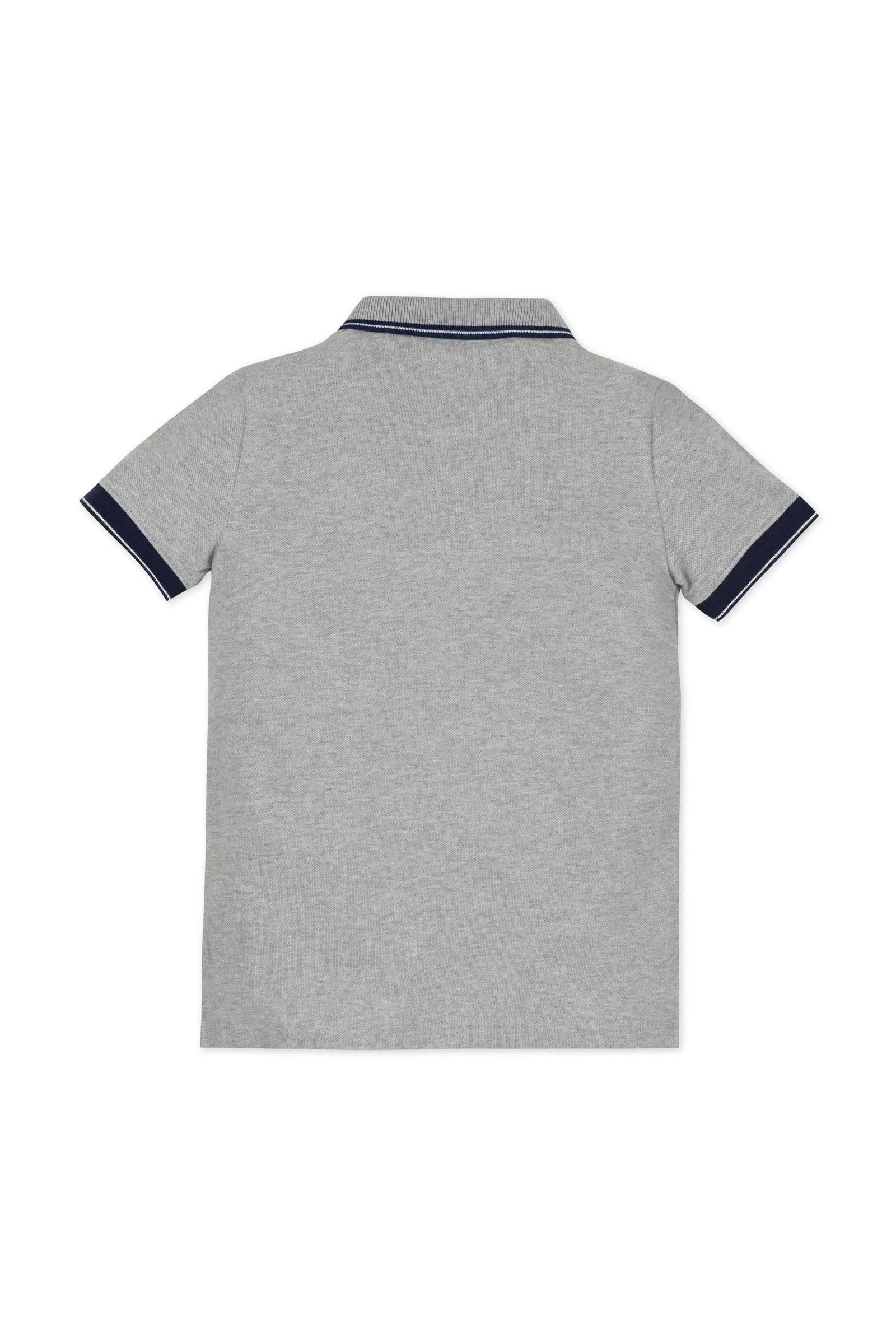 Hope & Henry Organic Cotton Pique Polo, Dark Gray Heather, Toddler & Kids - Image 5