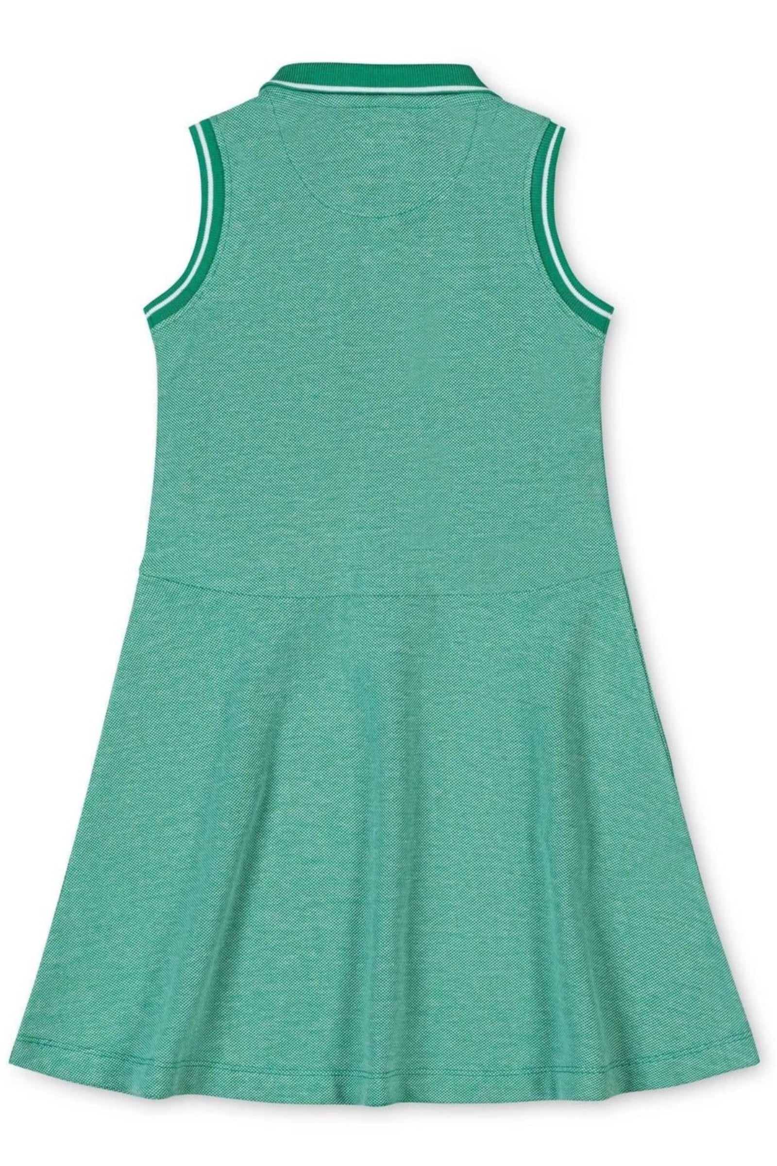 Hope & Henry Organic Cotton Pique Polo Dress for Girls, Kelly Green, Sizes 2T-12 - Image 4