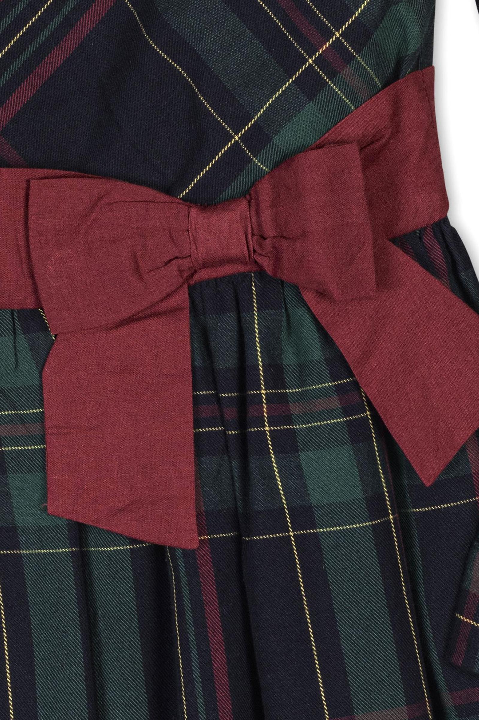 Organic Cotton Scottish Plaid Party Dress with Pleated Collar, Toddler & Kids, Family Matching Outfits - Image 4