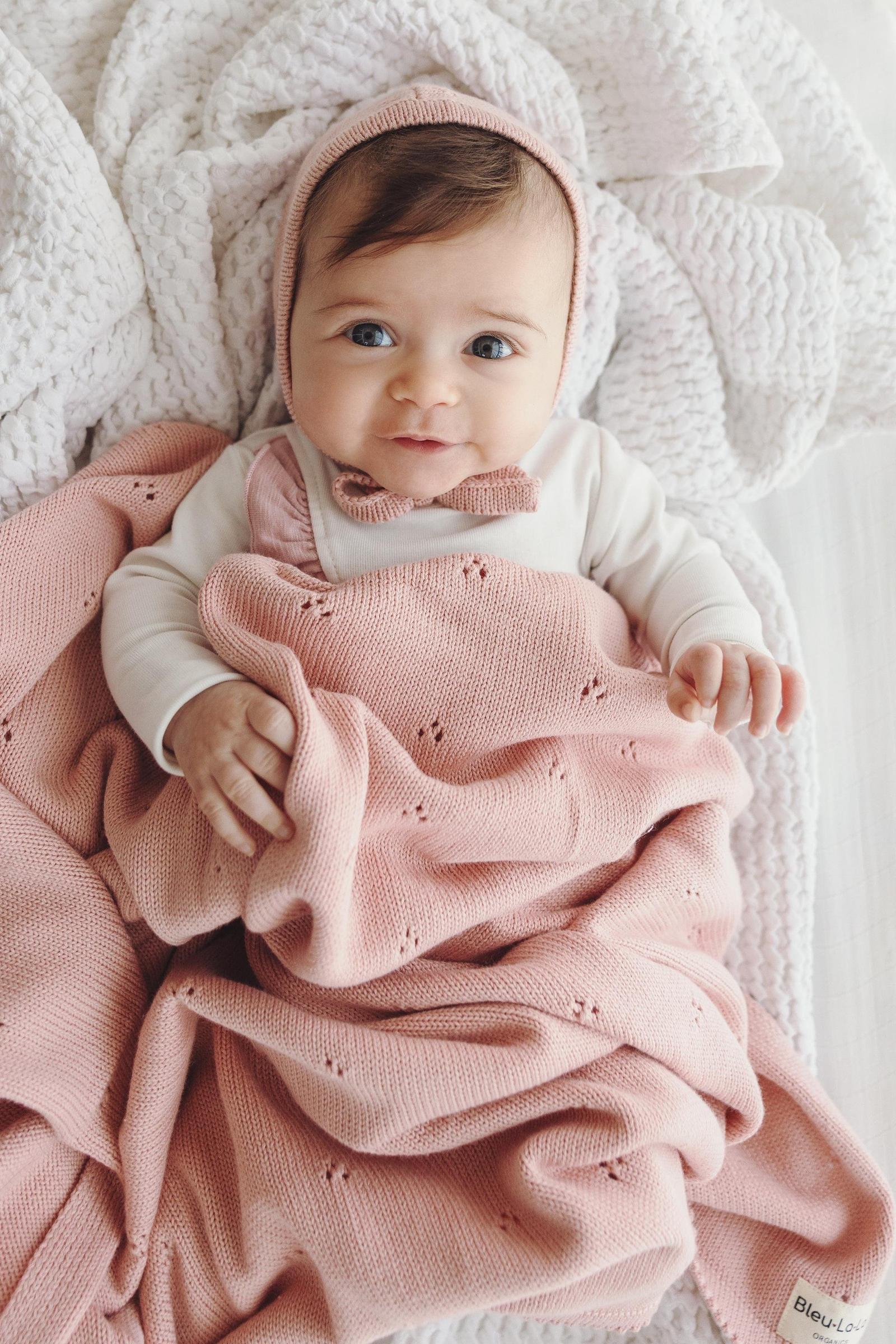 Organic Pointelle Luxury Knit Swaddle Blanket, 100% Cotton - Image 5
