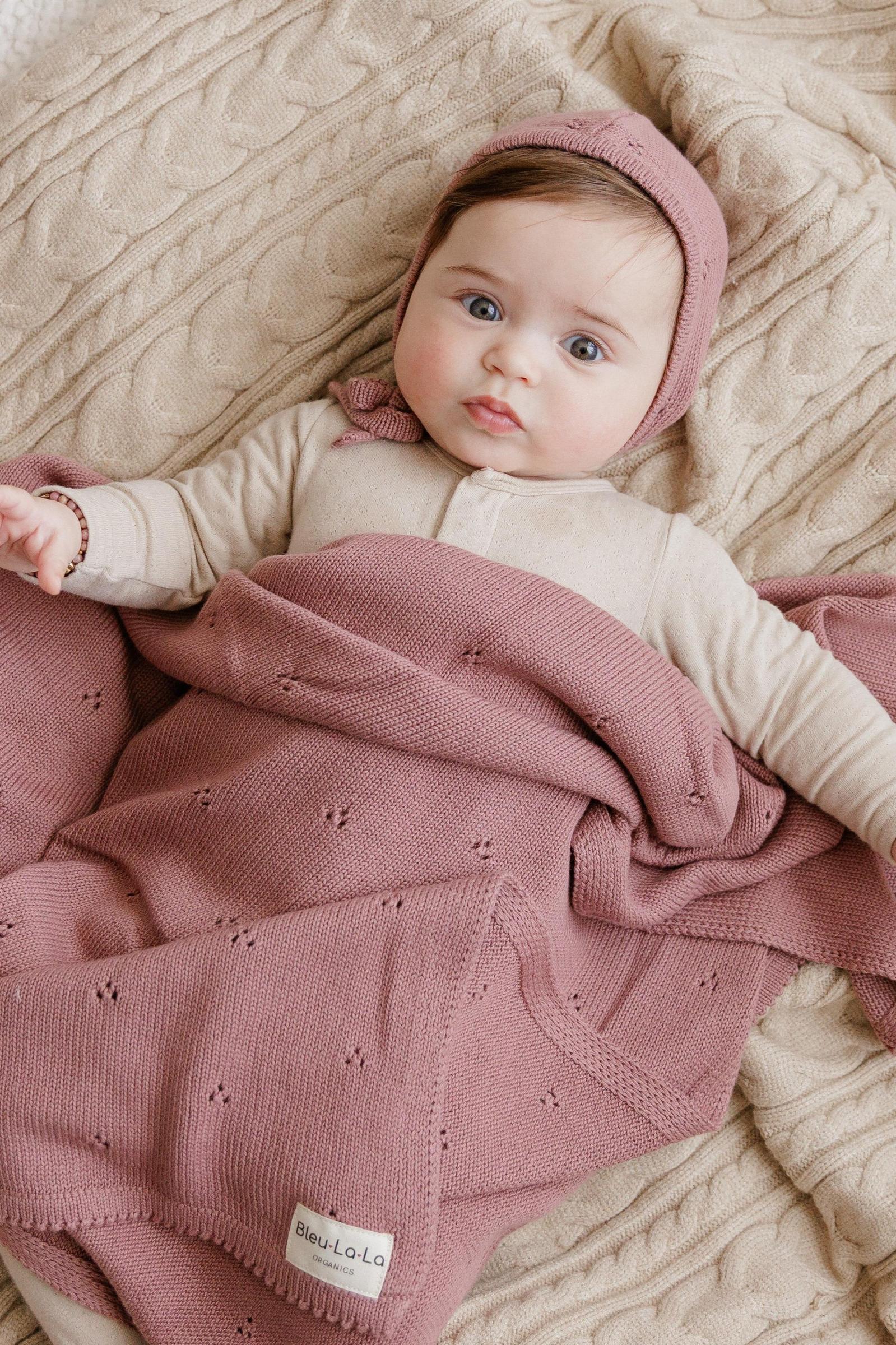 Organic Pointelle Luxury Knit Swaddle Blanket, 100% Cotton - Image 6