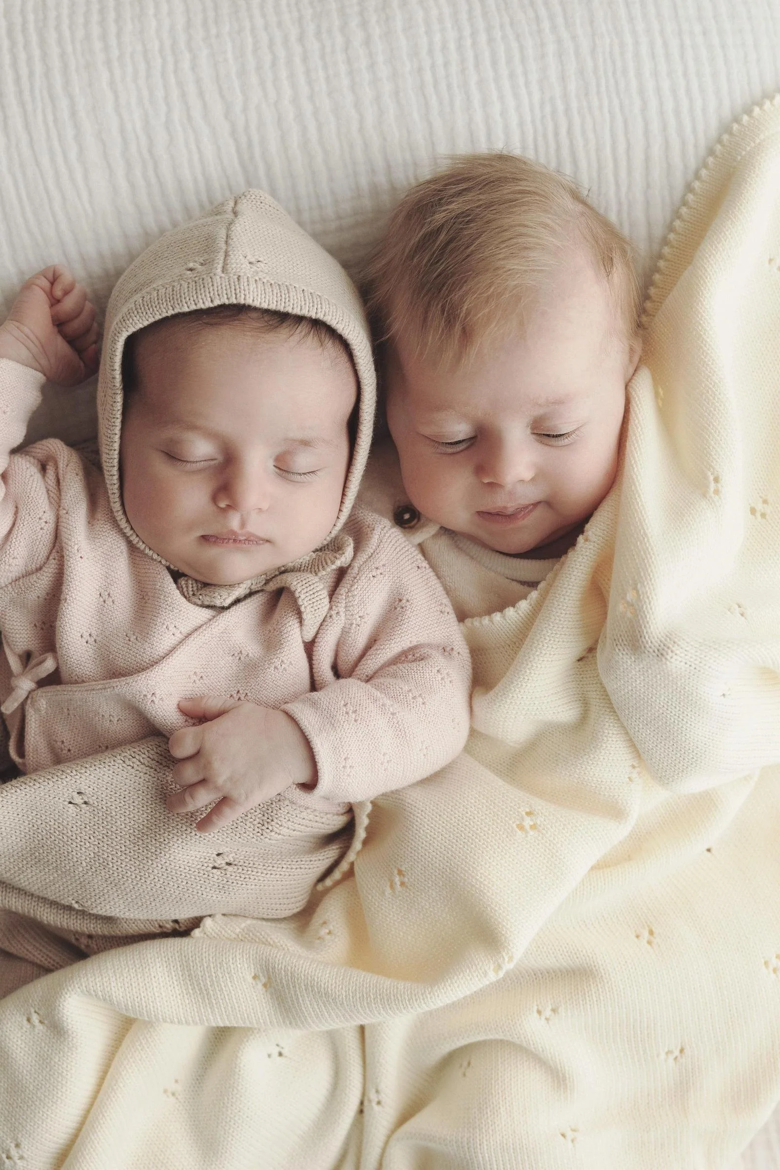 Organic Pointelle Swaddle Blanket + Hat Gift Set - Image 10