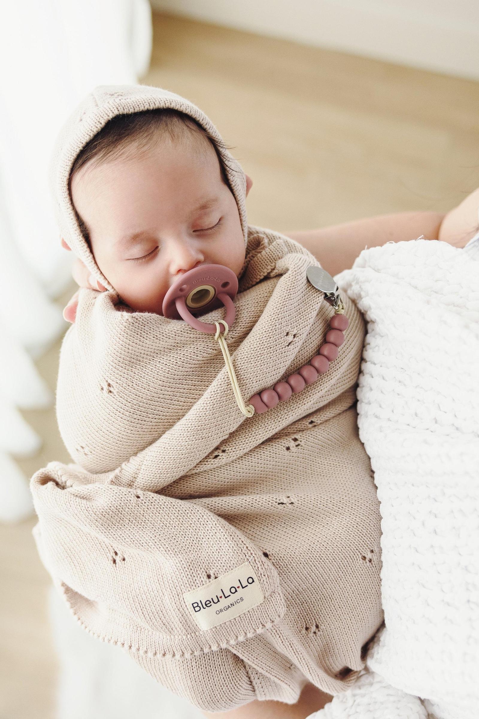 Organic Pointelle Swaddle Blanket + Hat Gift Set - Image 8
