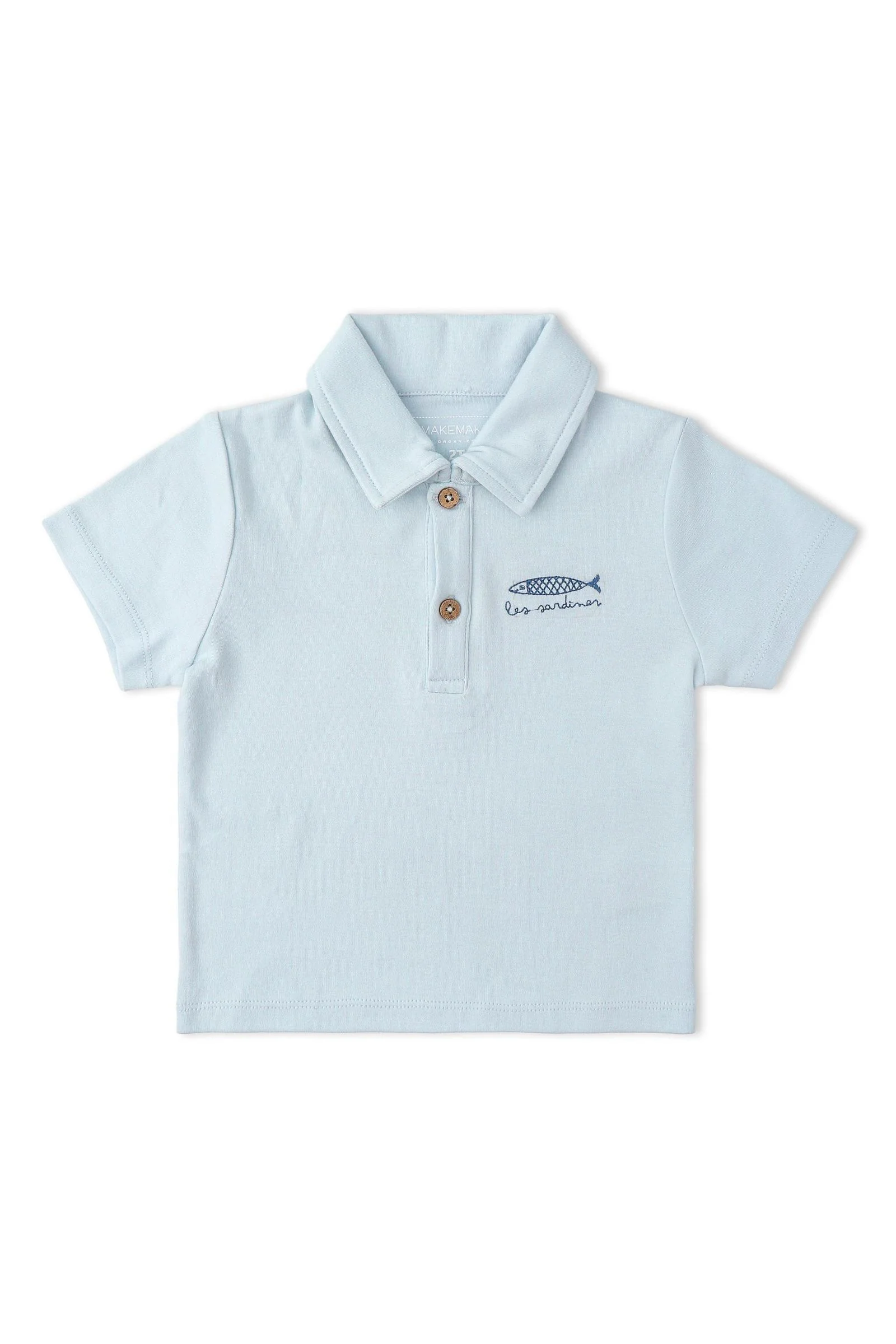 Organic Polo Shirt & Shorts Set - Light Blue - Image 4