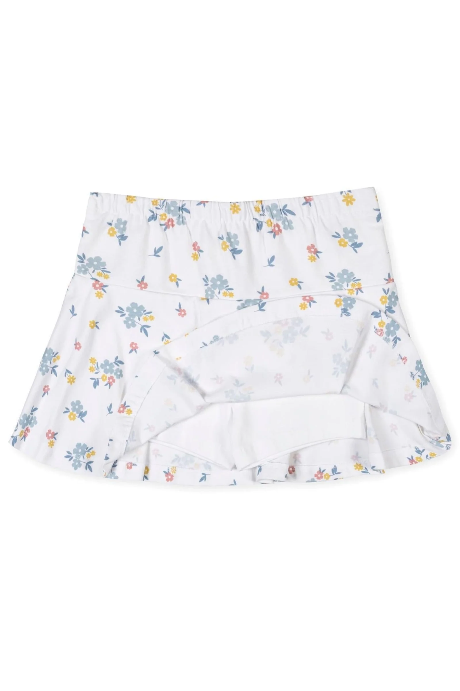 Hope & Henry Organic Cotton Printed Knit Skort, Sunlit Multi Floral, Sizes 2T-12 - Image 4