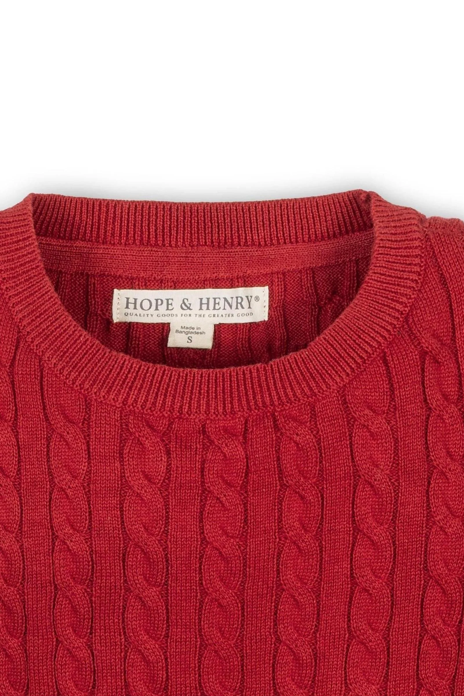 Hope & Henry Organic Cotton Puff Sleeve Bow Sweater for Baby Girls, Red, Baby - Image 3