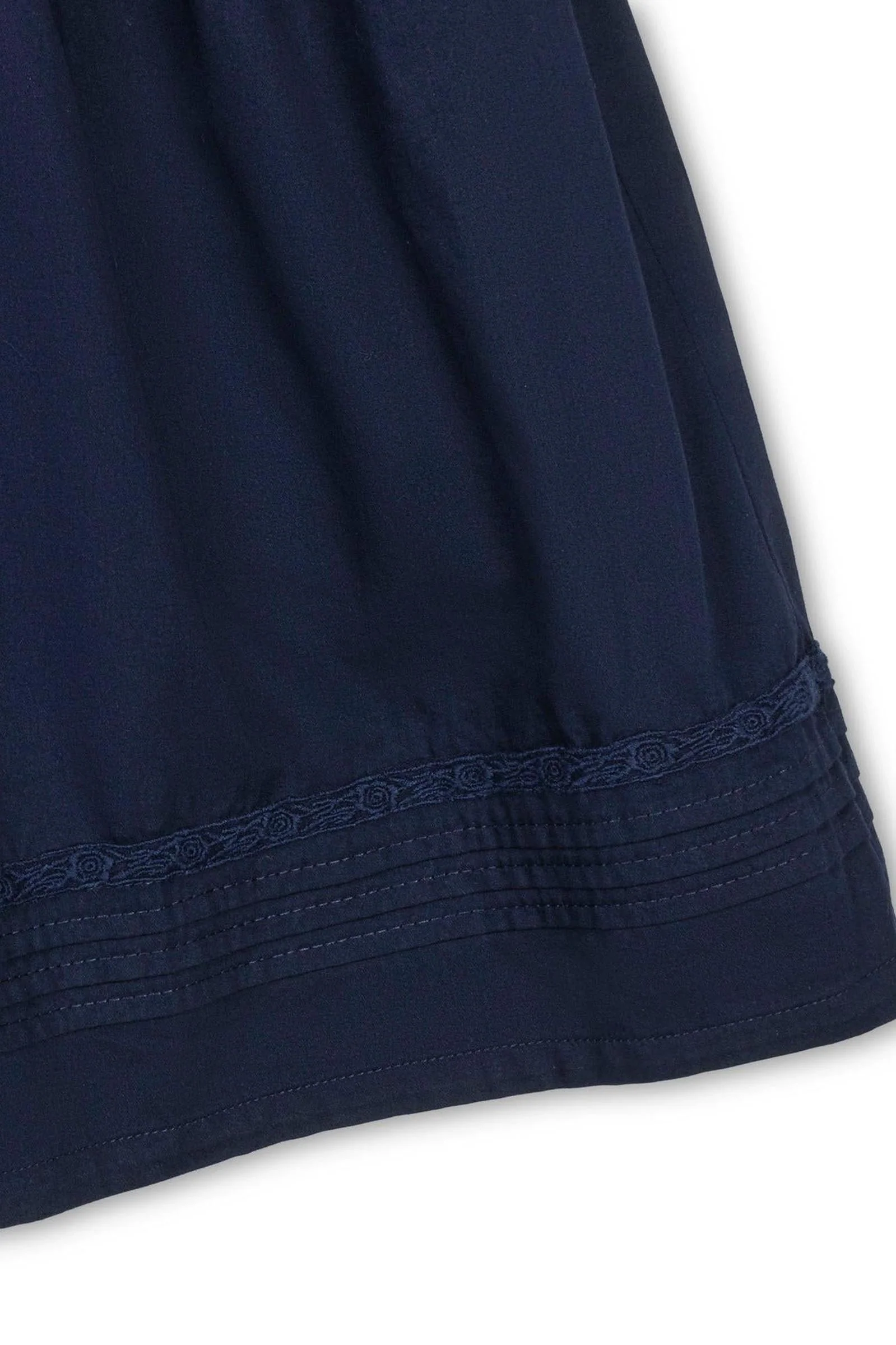 Hope & Henry Organic Cotton Puff Sleeve Pintuck Dress for Girls, Navy, Toddler & Kids - Image 5