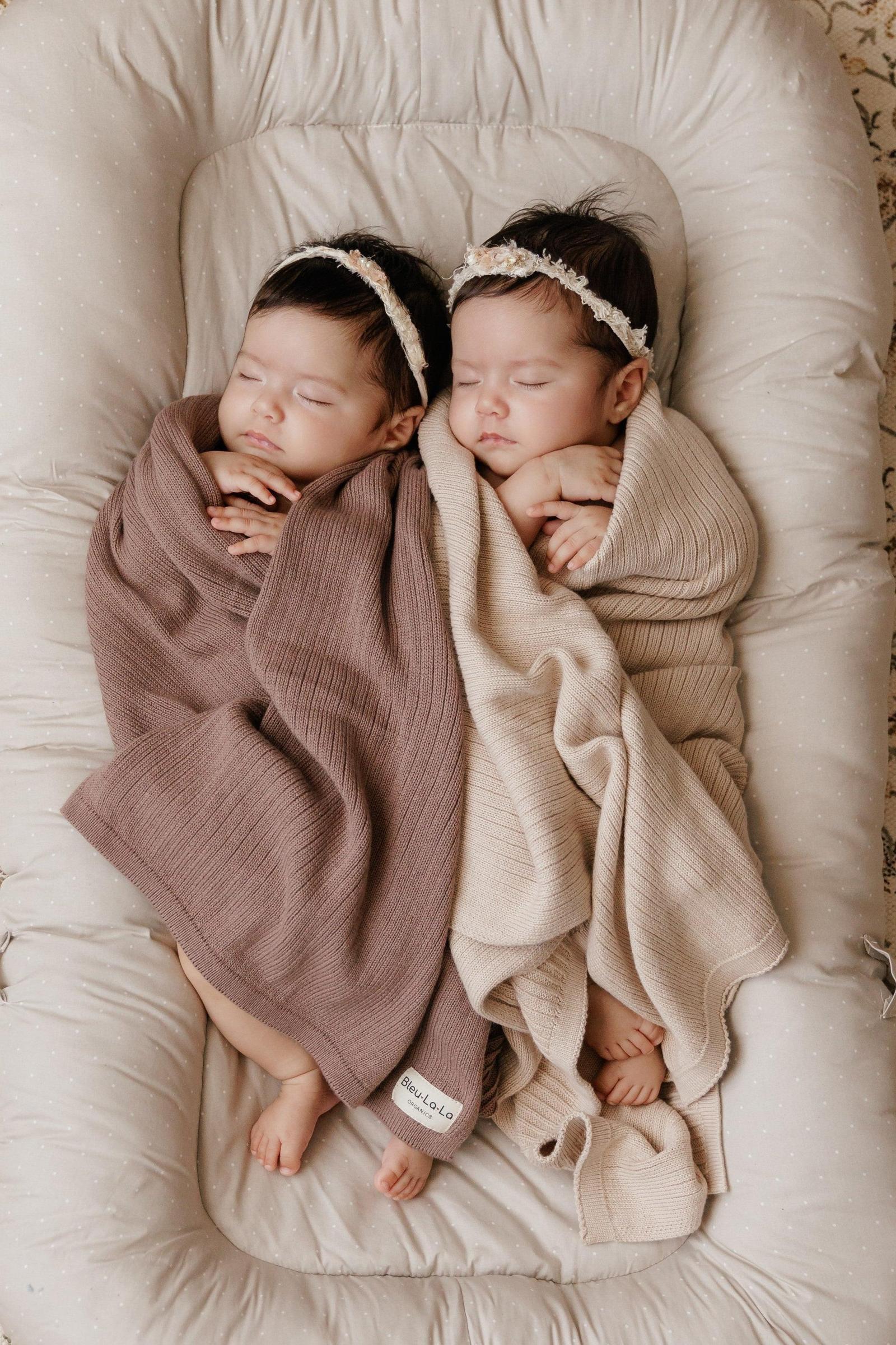 Organic Ribbed Knit Cotton Swaddle Blanket, 100% Organic Cotton - Image 3