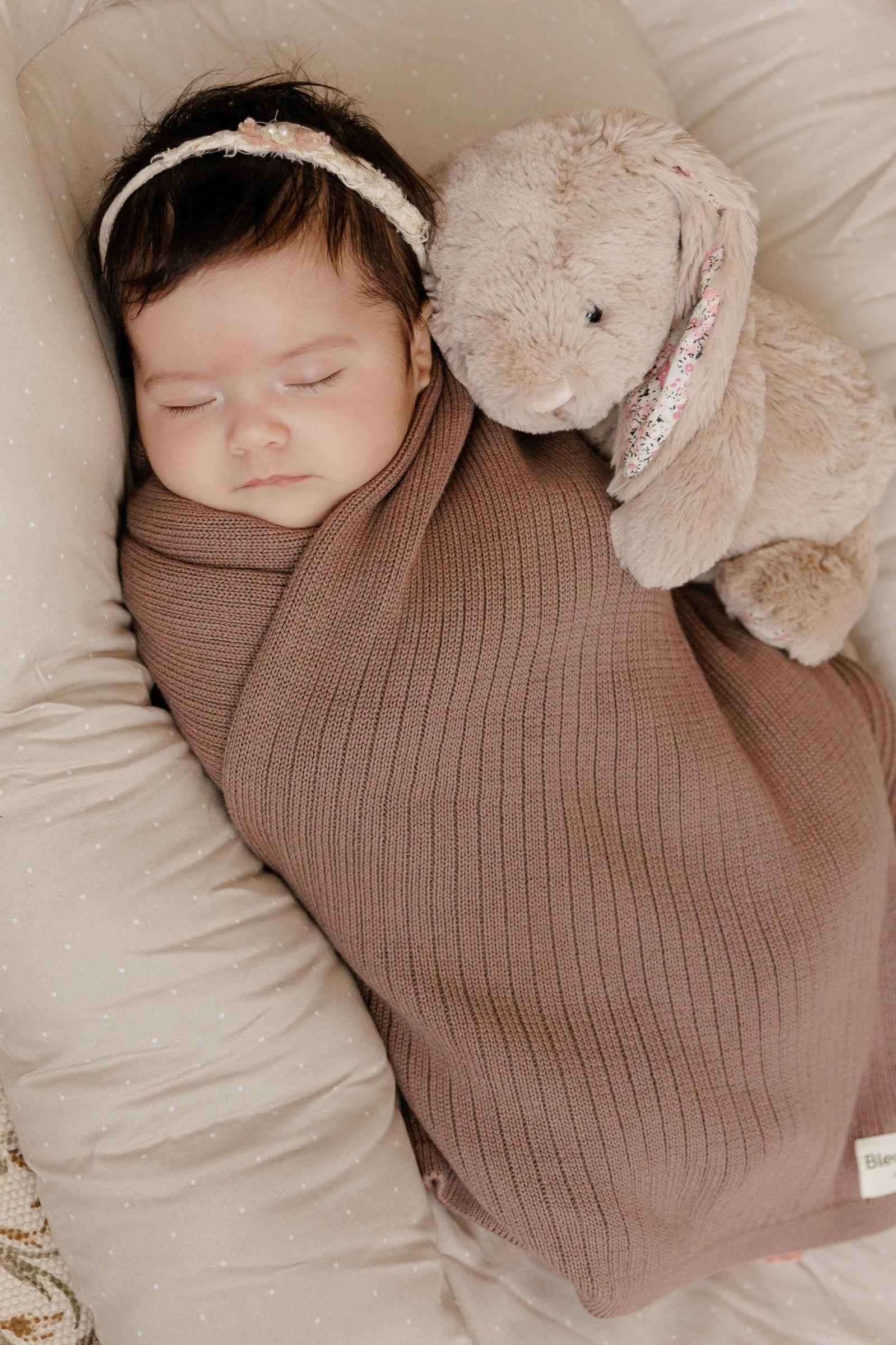 Organic Ribbed Knit Cotton Swaddle Blanket, 100% Organic Cotton - Image 6