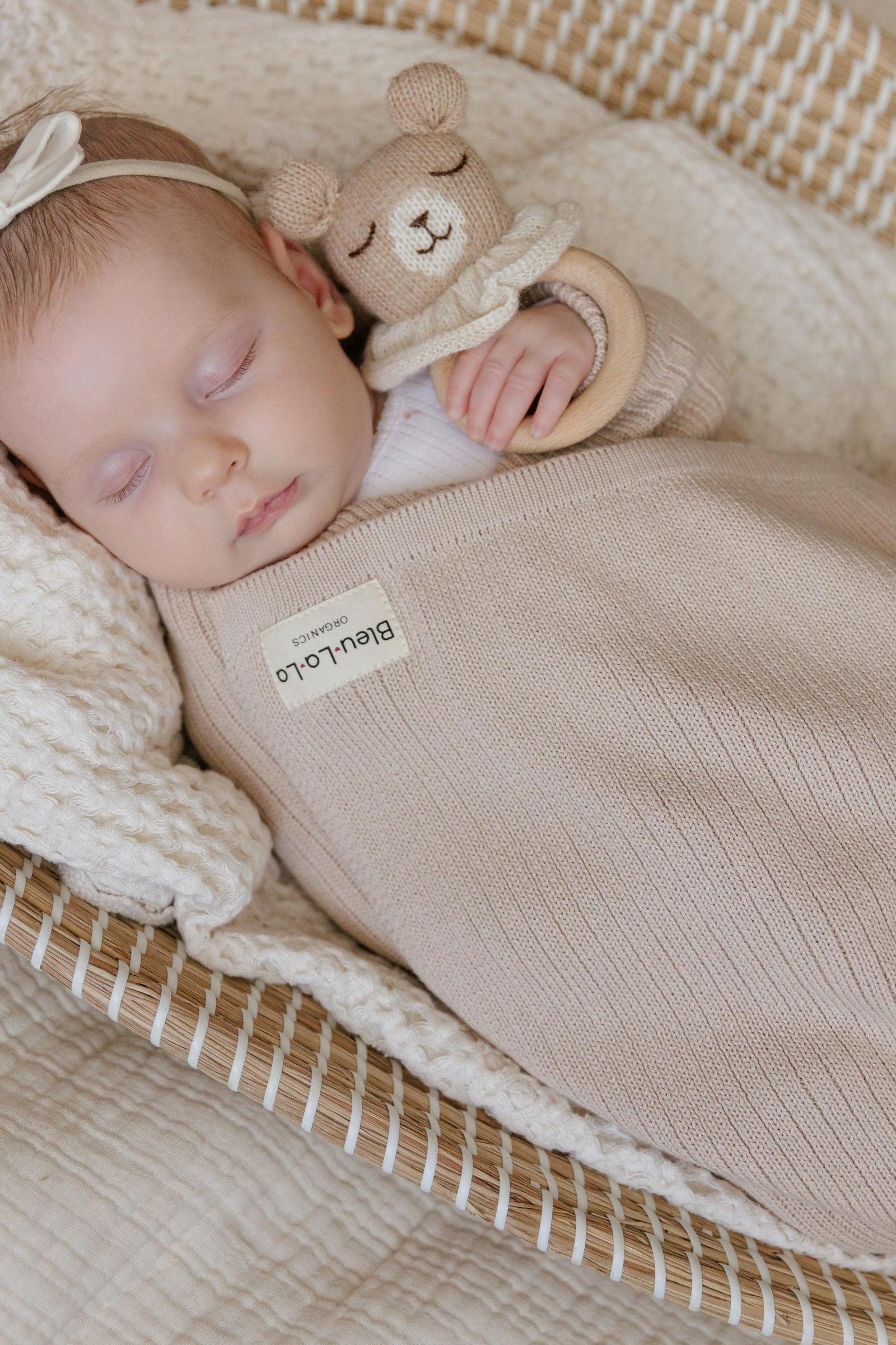 Organic Ribbed Knit Cotton Swaddle Blanket, 100% Organic Cotton - Image 7
