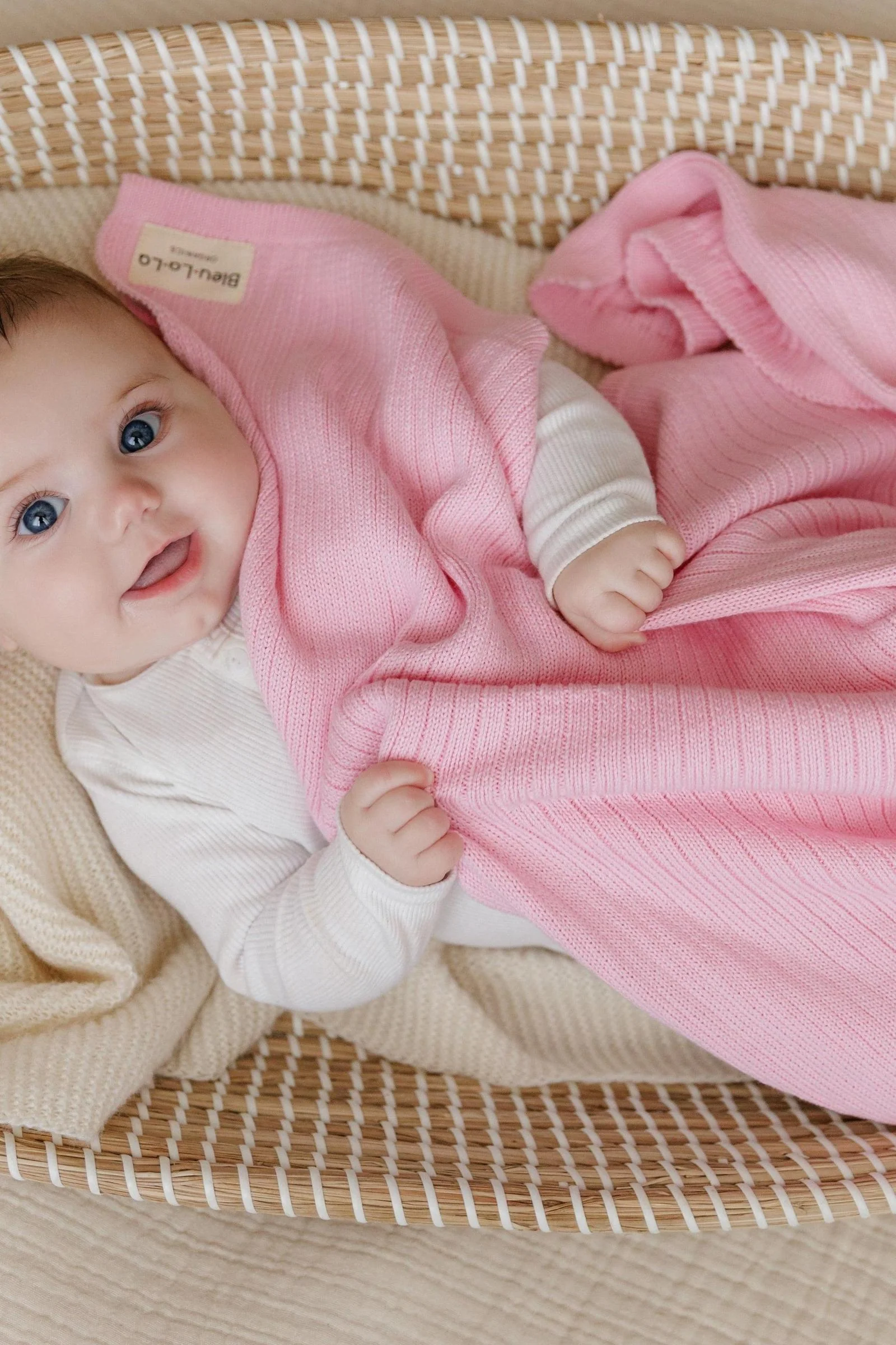 Organic Ribbed Knit Cotton Swaddle Blanket, 100% Organic Cotton - Image 8