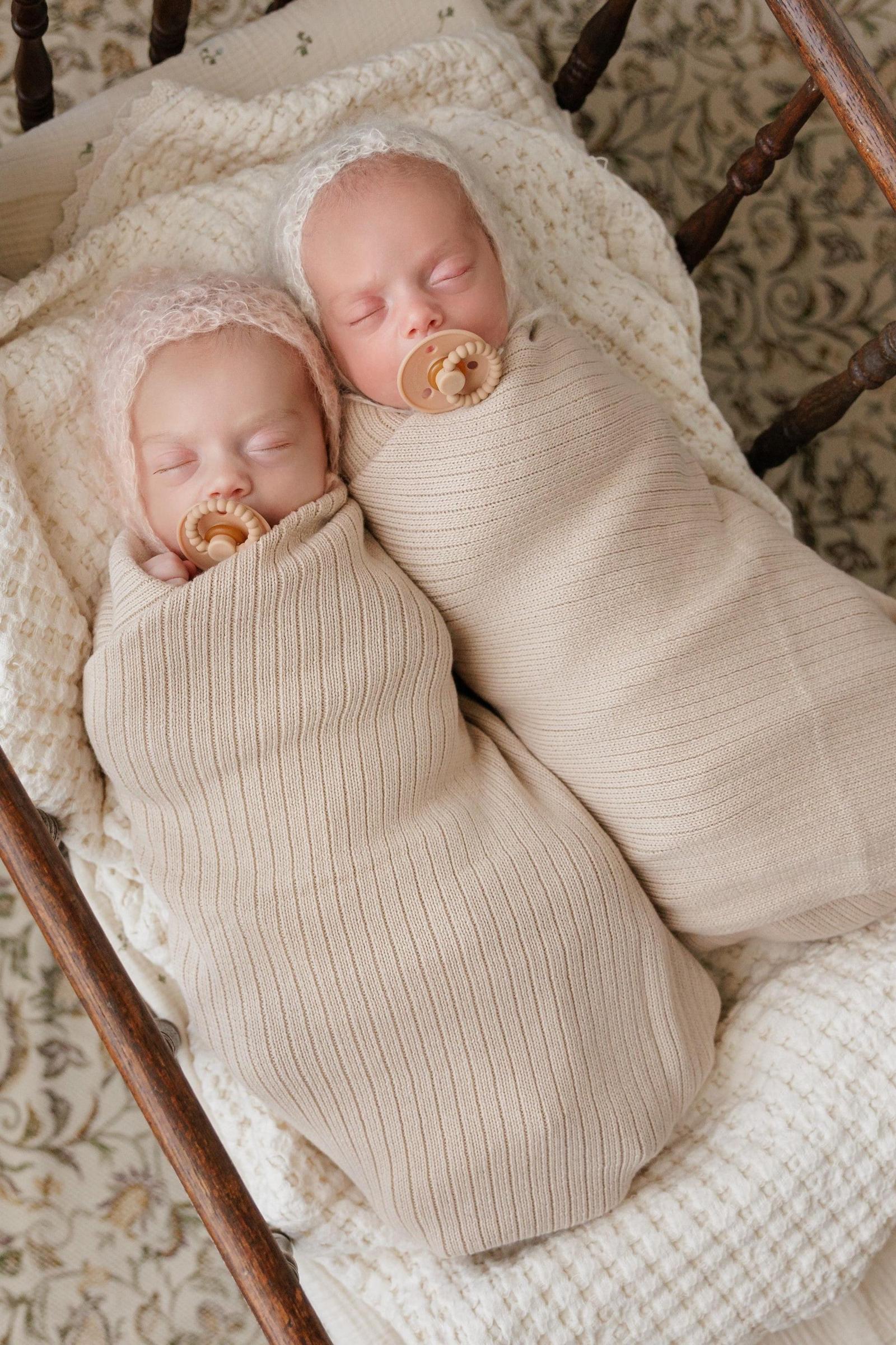 Organic Ribbed Knit Cotton Swaddle Blanket, 100% Organic Cotton - Image 9