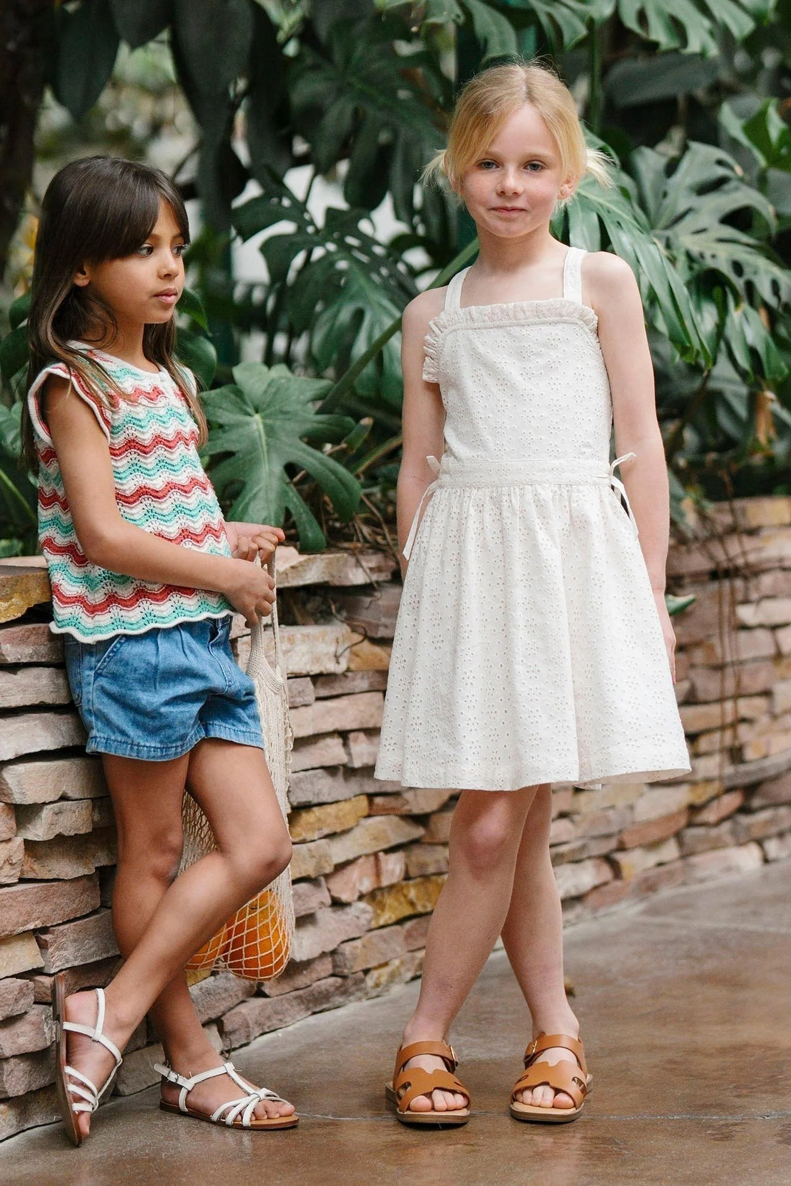 Organic Cotton Ruffle Edge Eyelet Dress, Natural, Sizes 2T-12 - Image 3