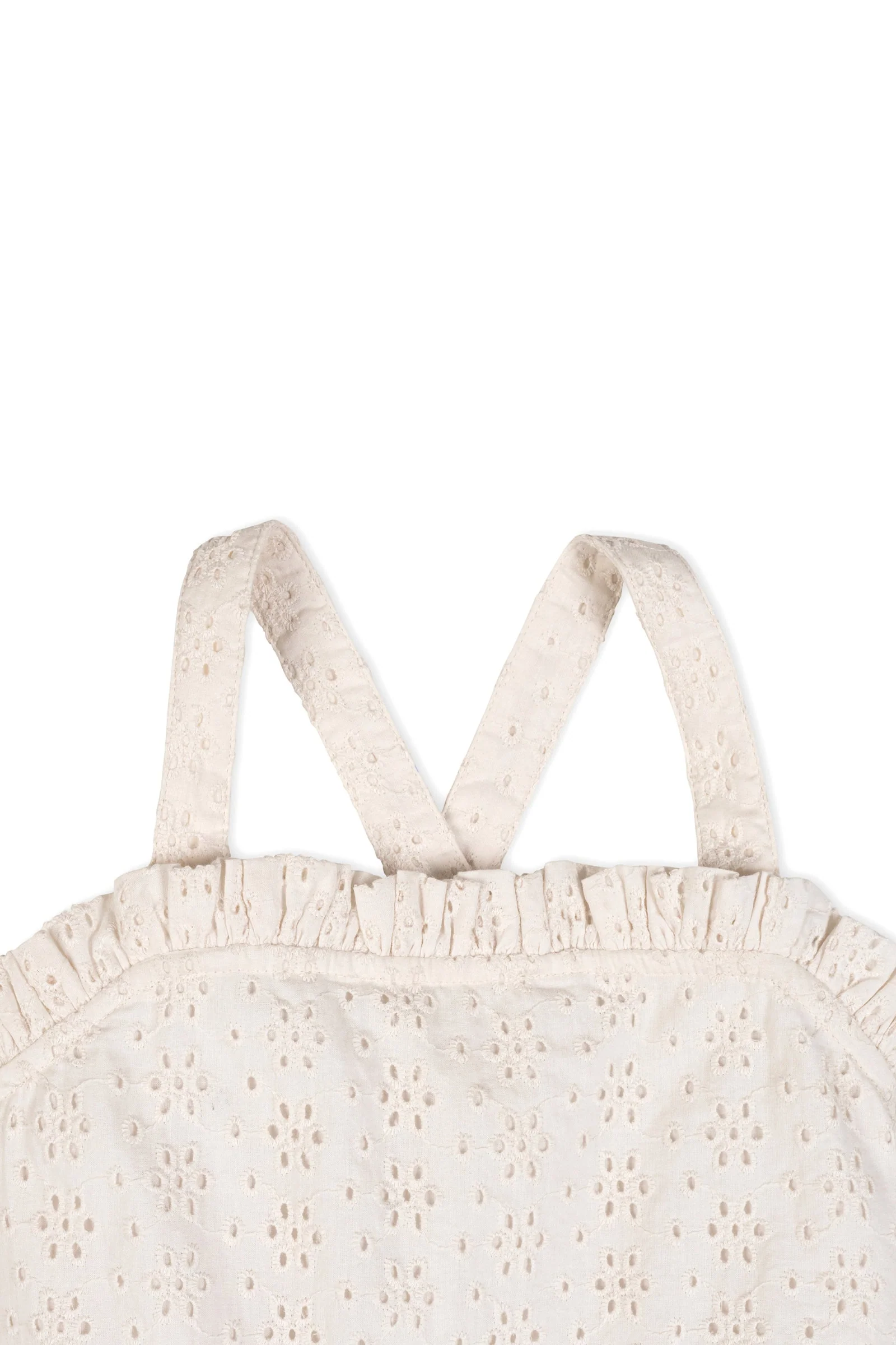 Organic Cotton Ruffle Edge Eyelet Dress, Natural, Sizes 2T-12 - Image 4