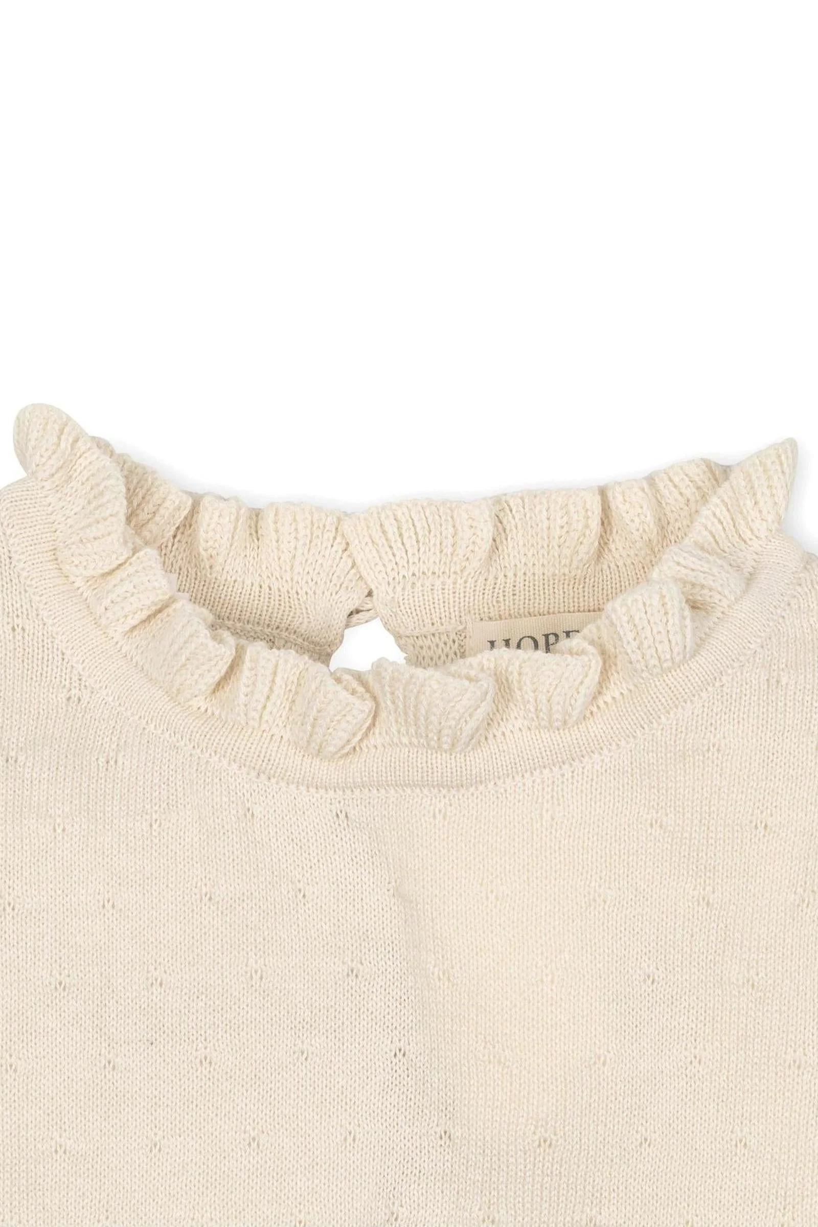 Hope & Henry Organic Cotton Ruffle Edge Sweater, Ivory, Toddler & Kids - Image 3