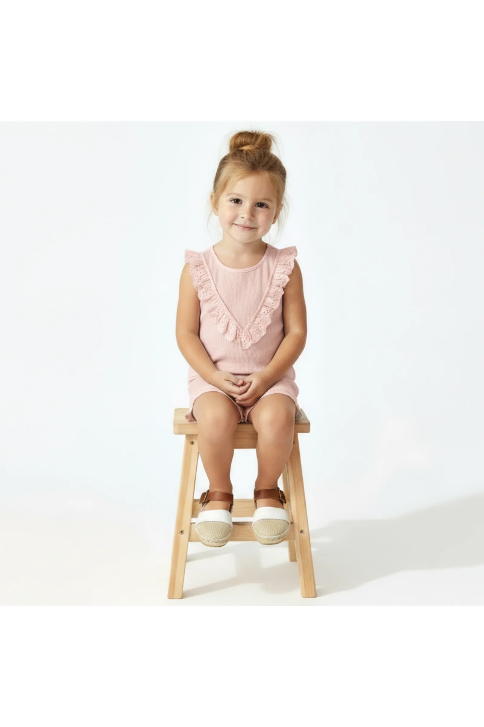 Organic Ruffle Top & Shorts Set - Blush