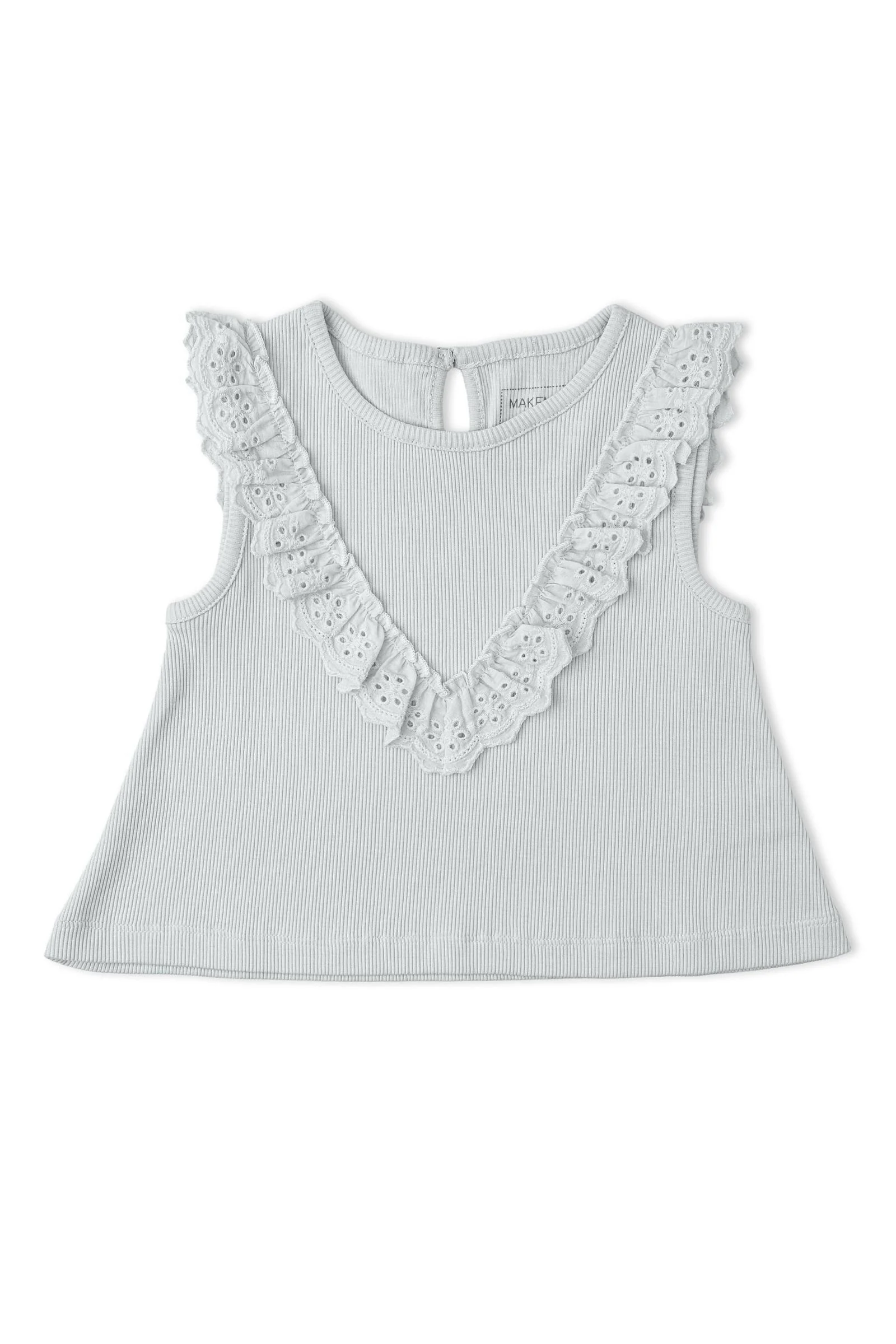 Organic Ruffle Top & Shorts Set - Fog - Image 6