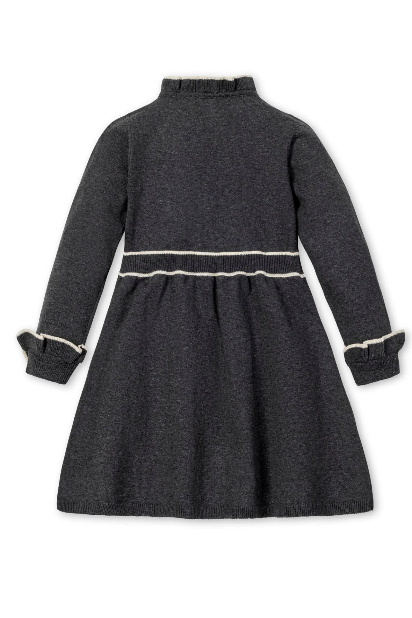 Hope & Henry Organic Cotton Ruffle Trim Sweater Dress for Girls, Charcoal, Toddler & Kids - Image 4
