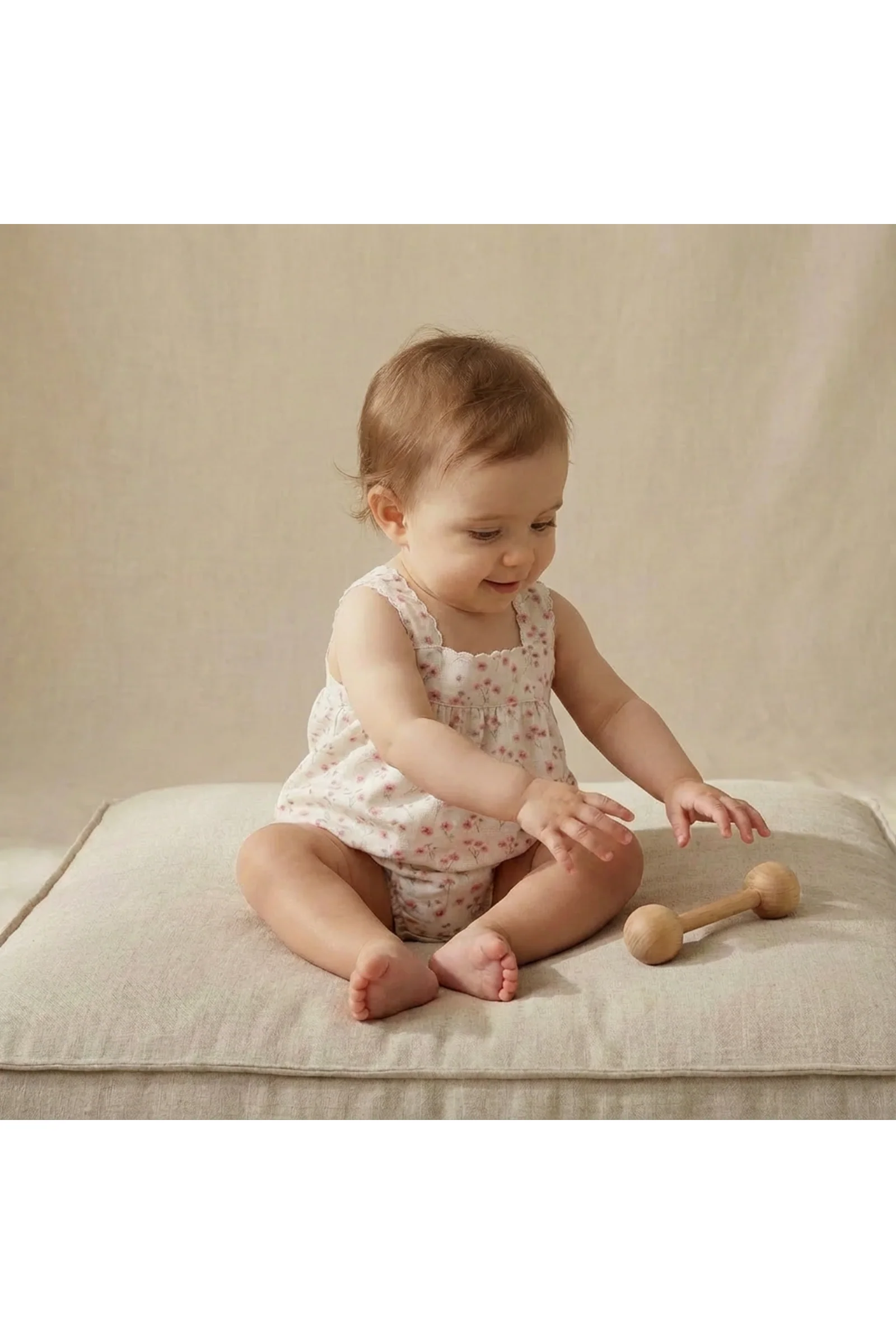 Organic Scalloped Top & Bloomers Set - Pink  Bloom - Image 3