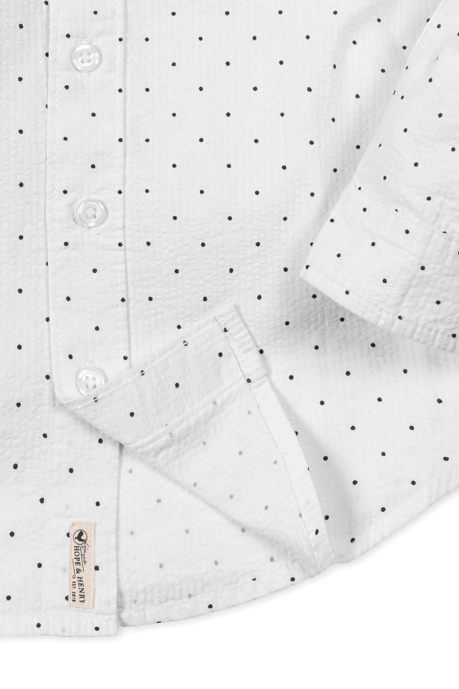 Hope & Henry Organic Cotton Delft Dot Seersucker Shirt for Boys, Sizes 2T-18 - Image 4