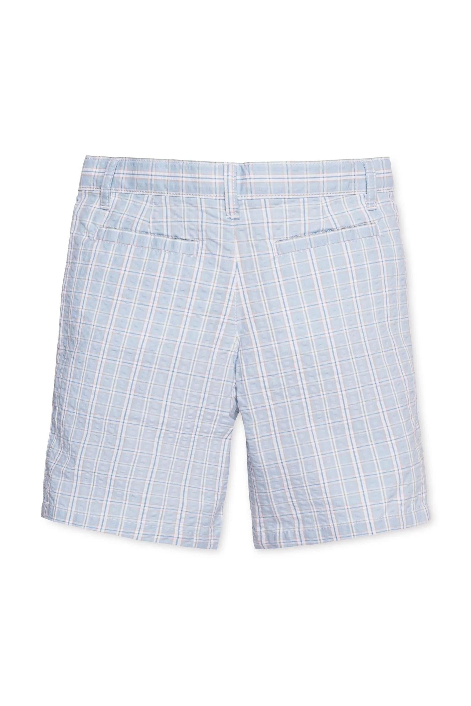 Hope & Henry Organic Cotton Seersucker Shorts for Boys, Blue Chateau Check, Sizes 2T-12 - Image 4