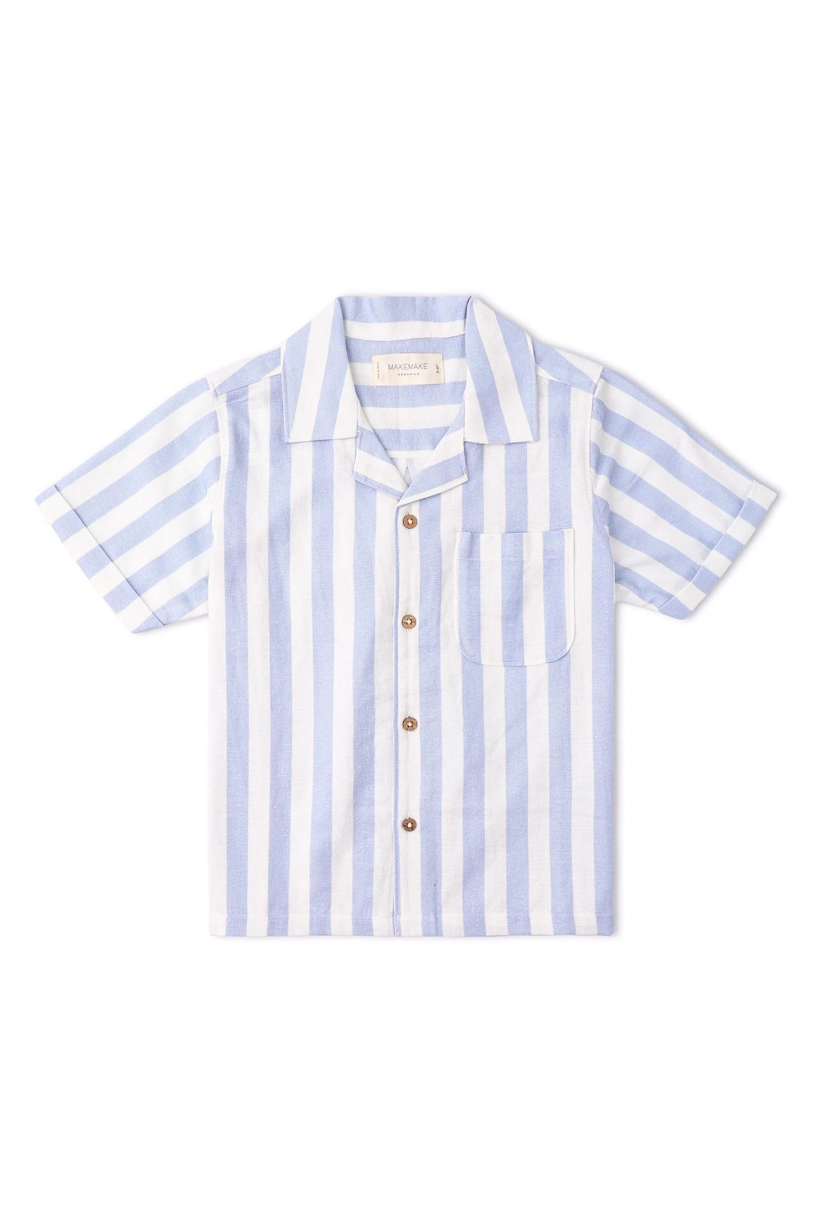 Organic Shirt & Shorts Set - Blue Stripes - Image 4