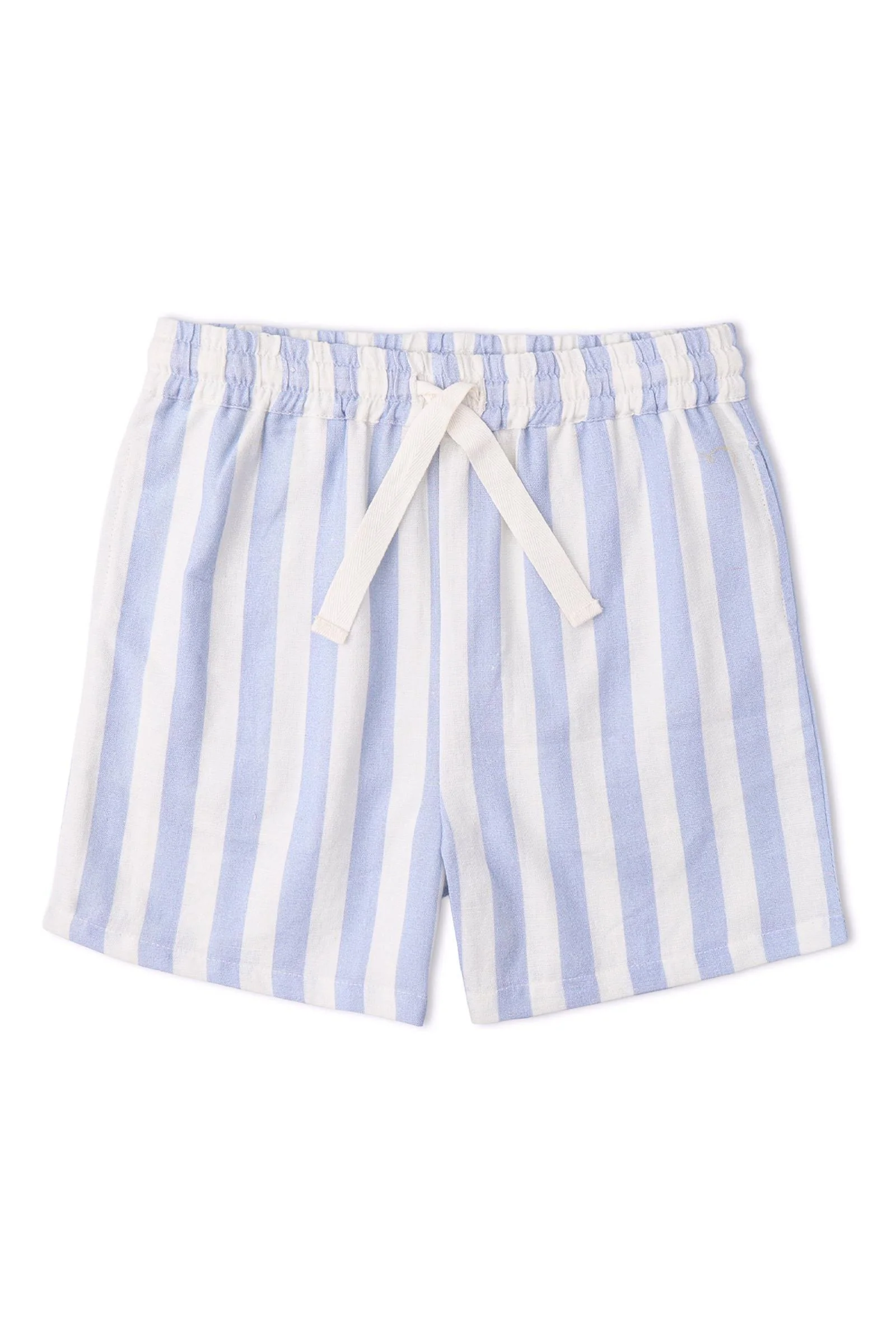 Organic Shirt & Shorts Set - Blue Stripes - Image 5