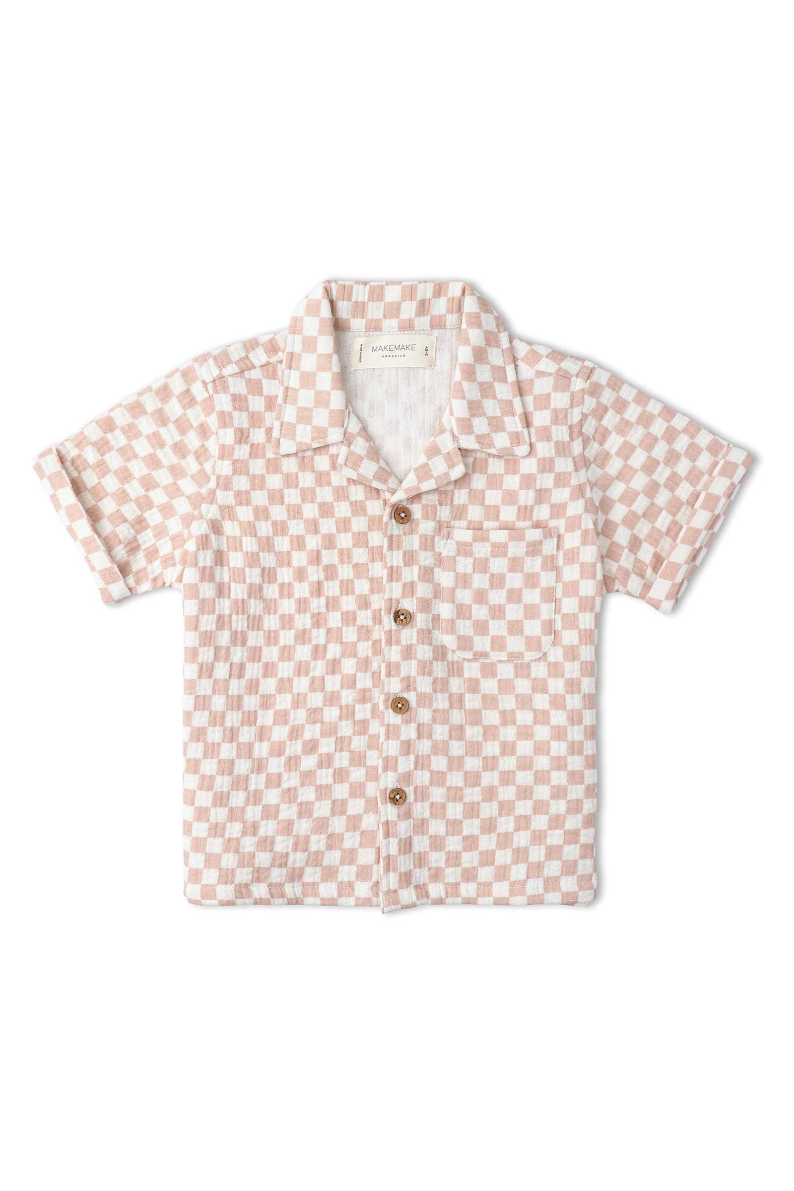 Organic Shirt & Shorts Set - Brick Checks - Image 4