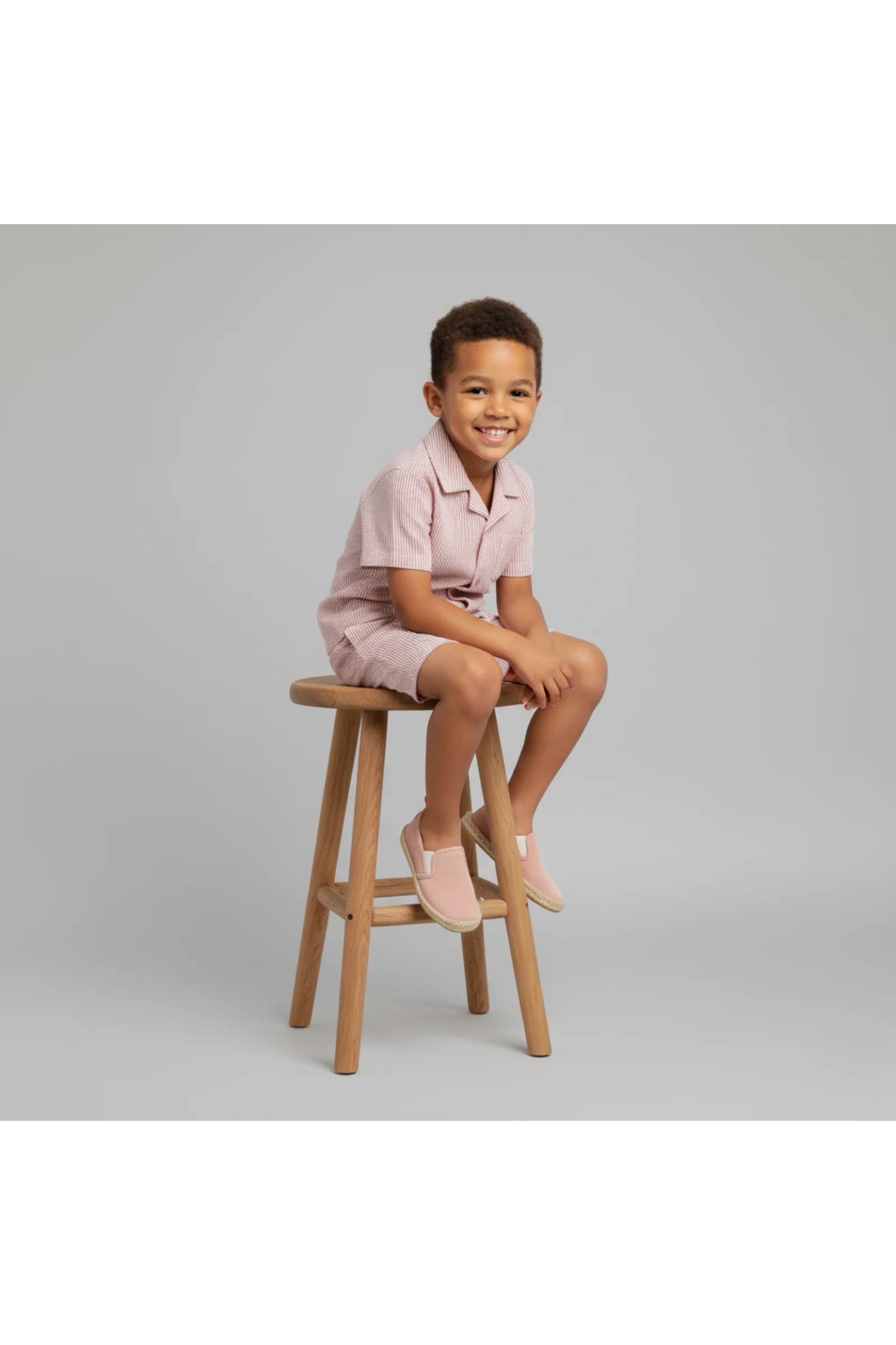 Organic Shirt & Shorts Set - Coral Stripes - Image 3